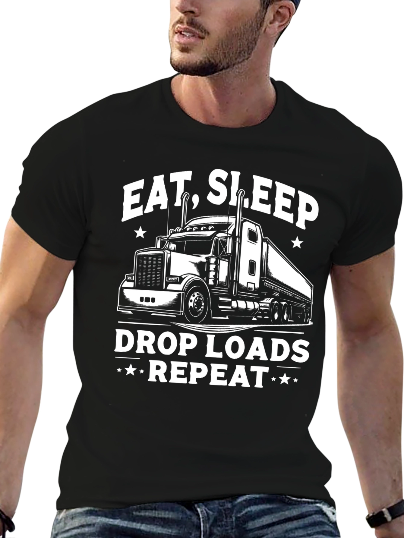 Eat Sleep Drop Loads Repeat Trucker T-Shirt