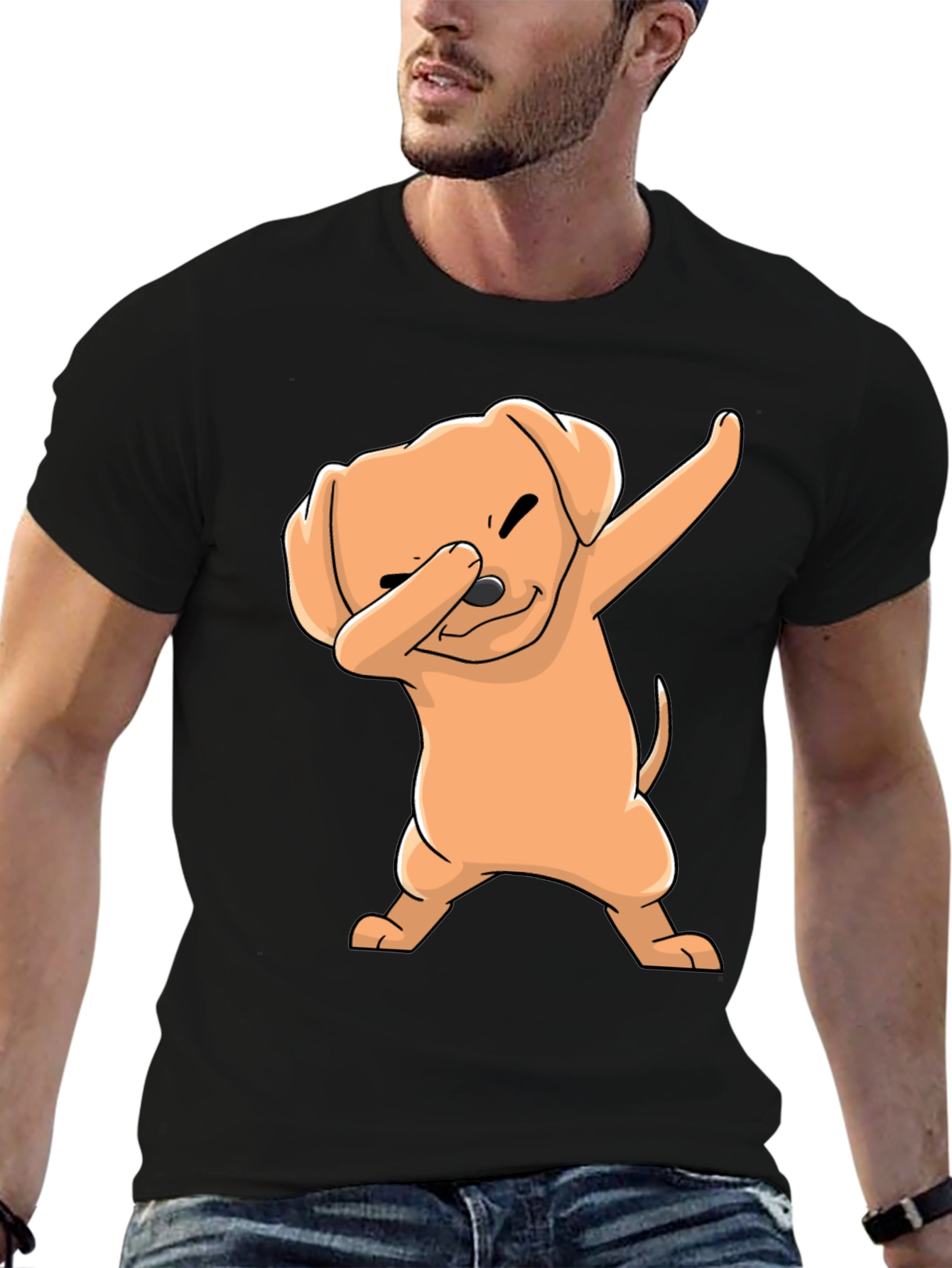 Dabbing Dog Black T-Shirt