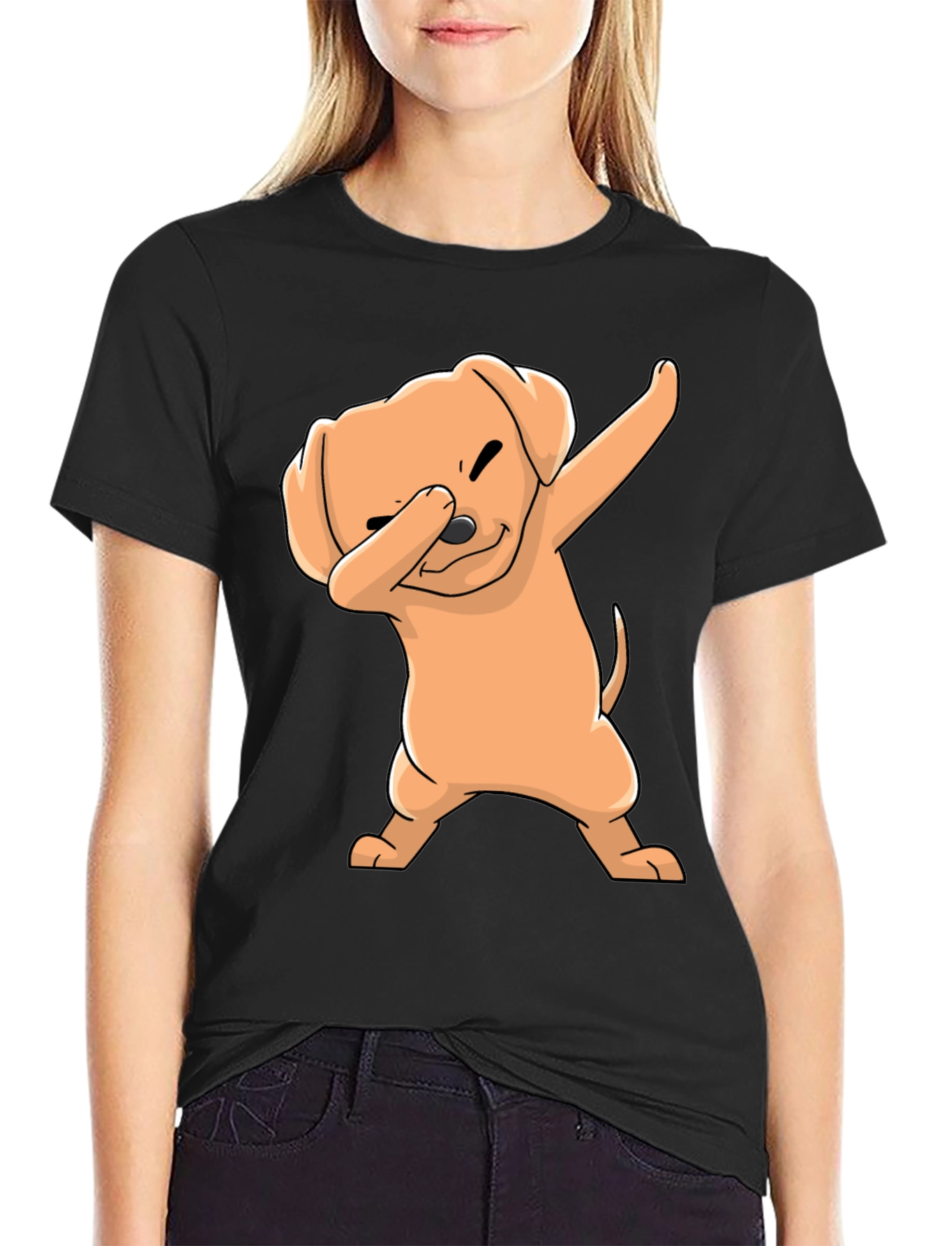 Dabbing Dog Black T-Shirt