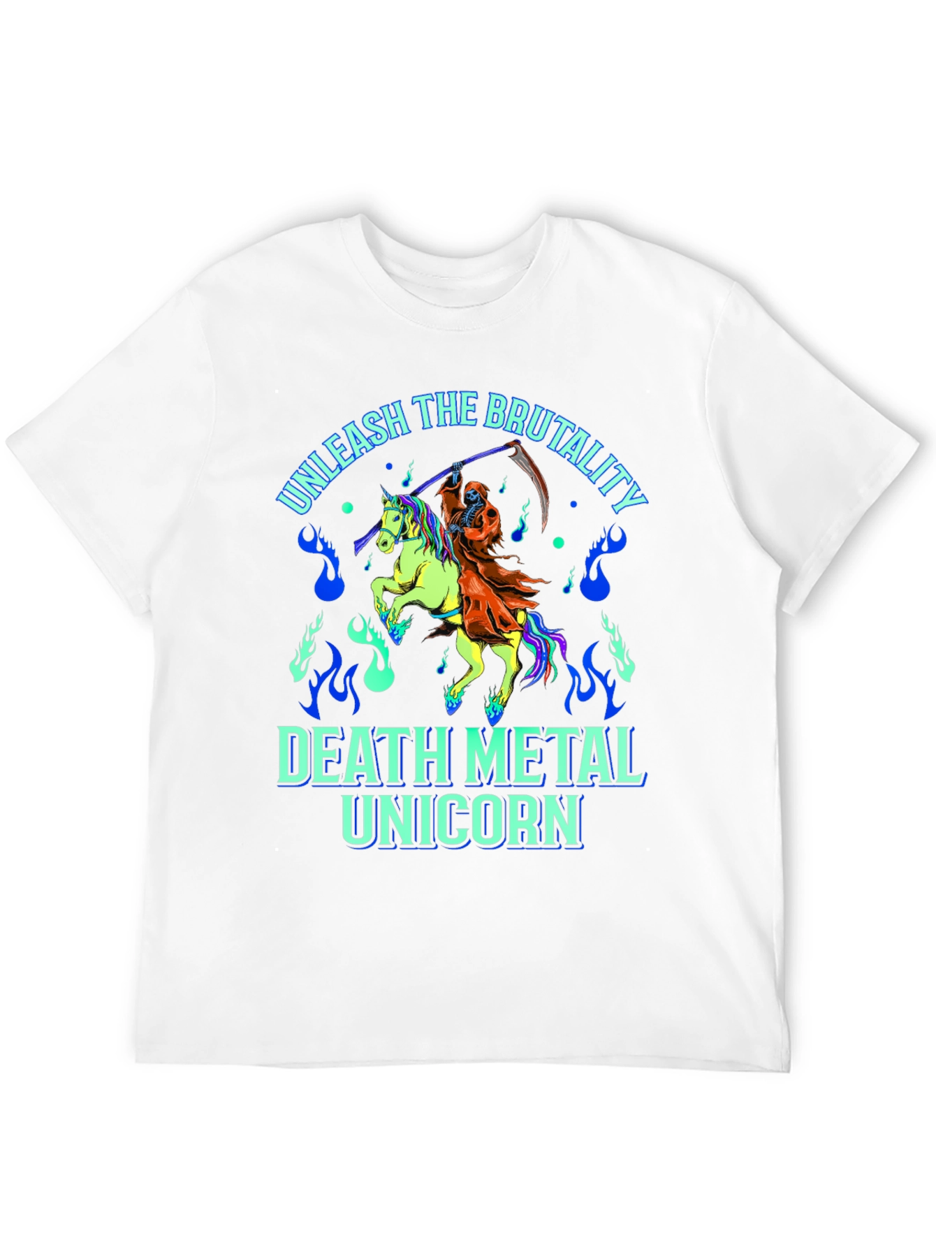 Death Metal Unicorn Graphic T-Shirt