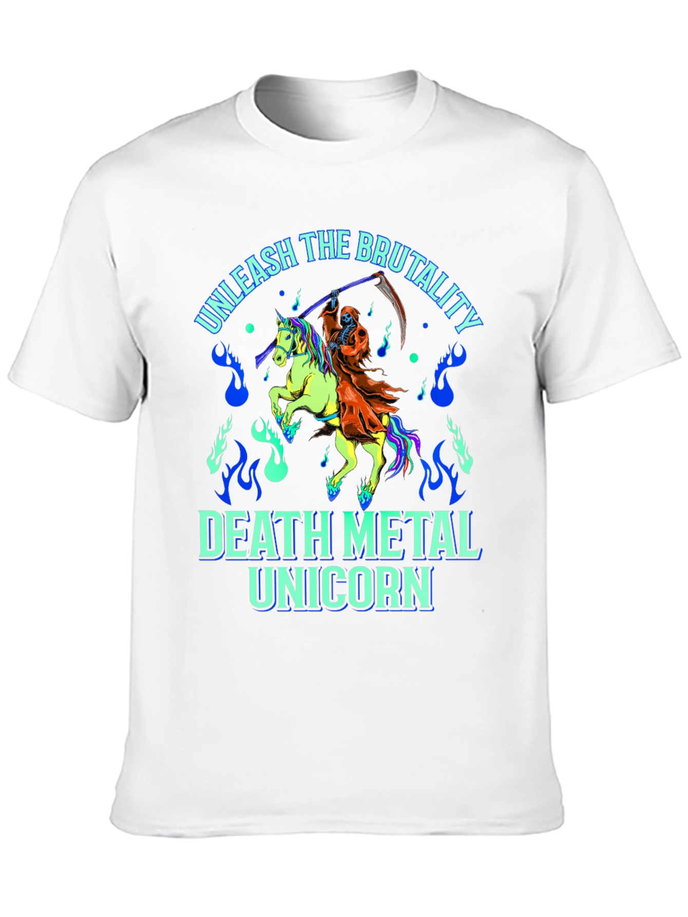 Death Metal Unicorn Graphic T-Shirt