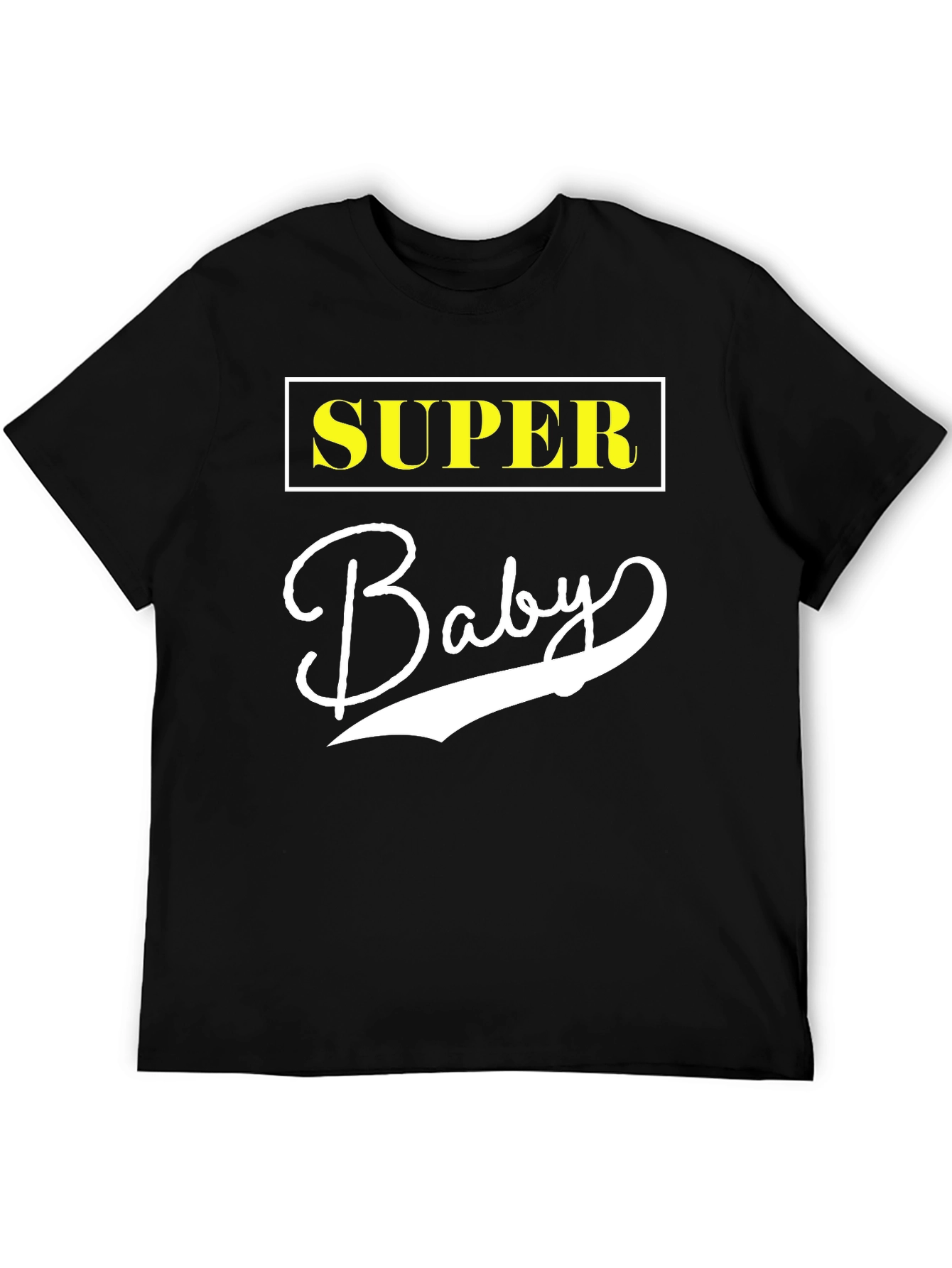 Super Baby Black Cotton Graphic Tee