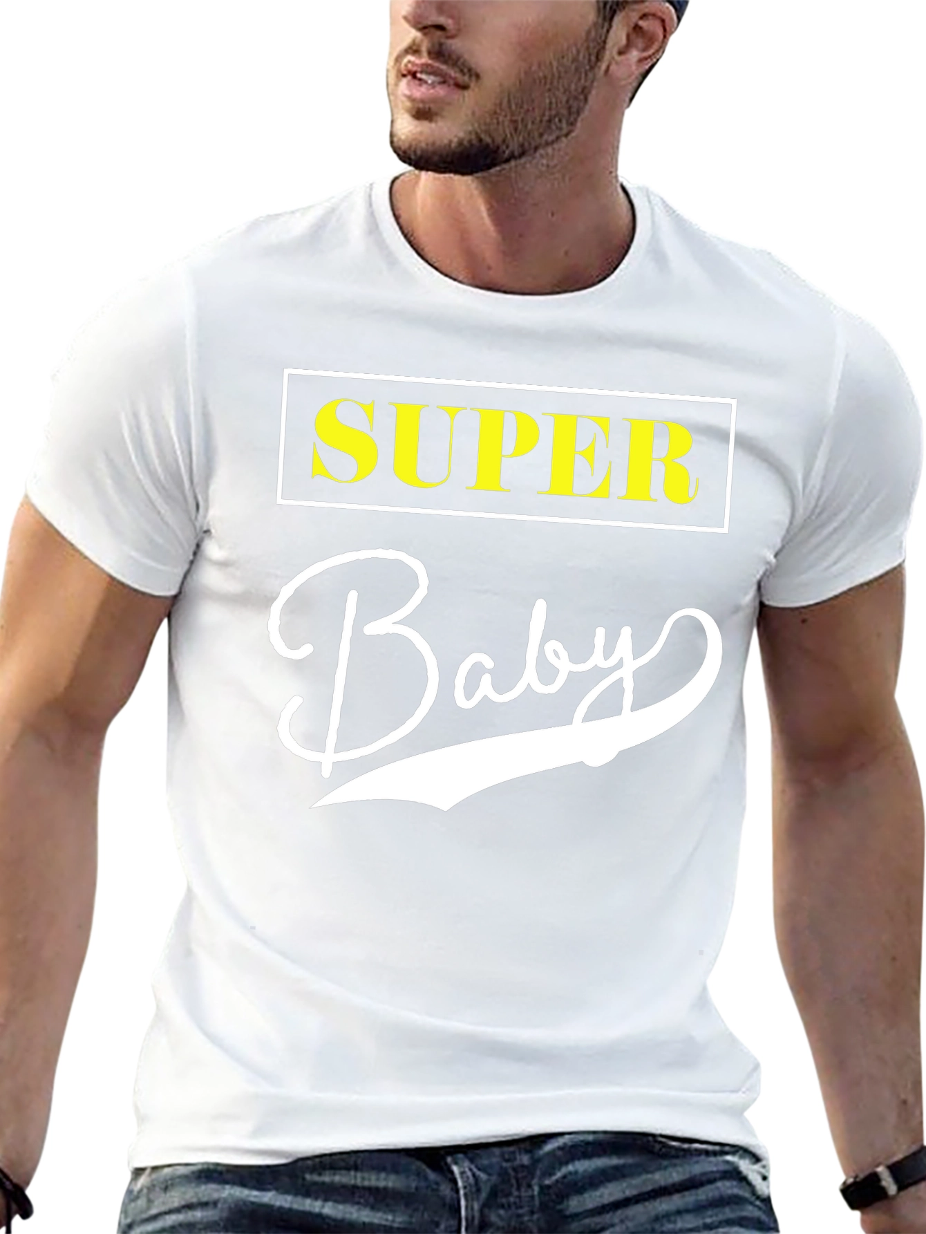 Super Baby Black Cotton Graphic Tee