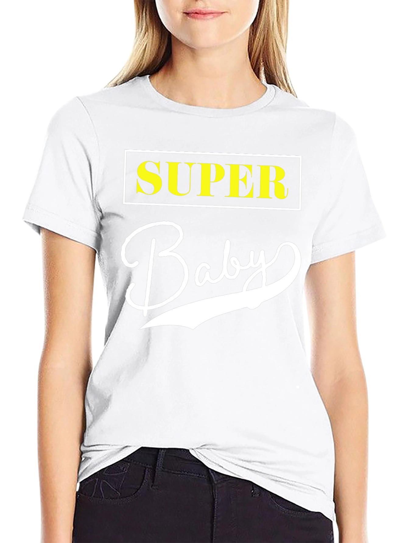 Super Baby Black Cotton Graphic Tee