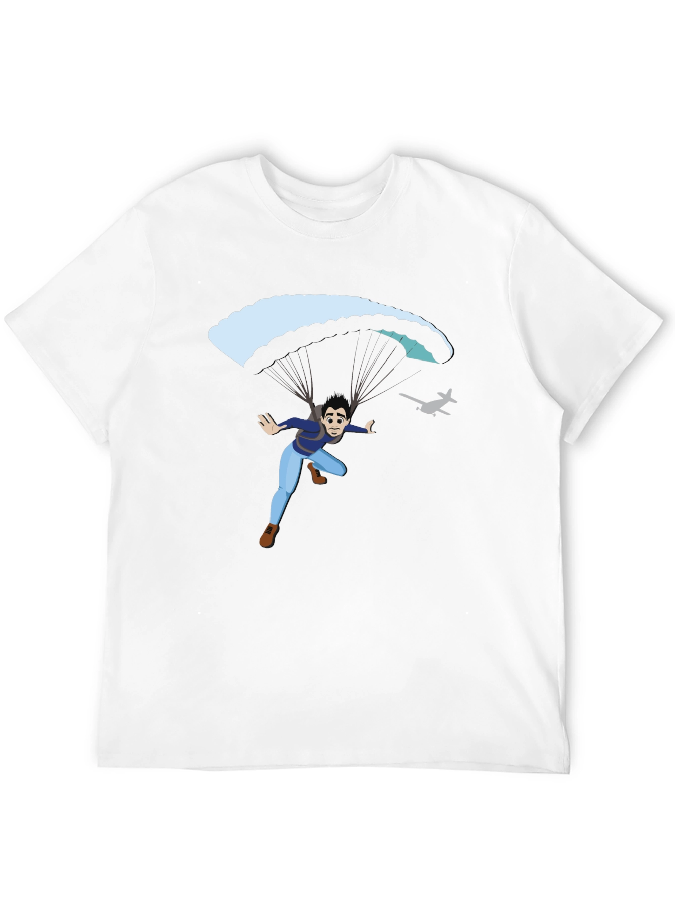 Parachute Jump Graphic Tee - Black Cotton T-Shirt
