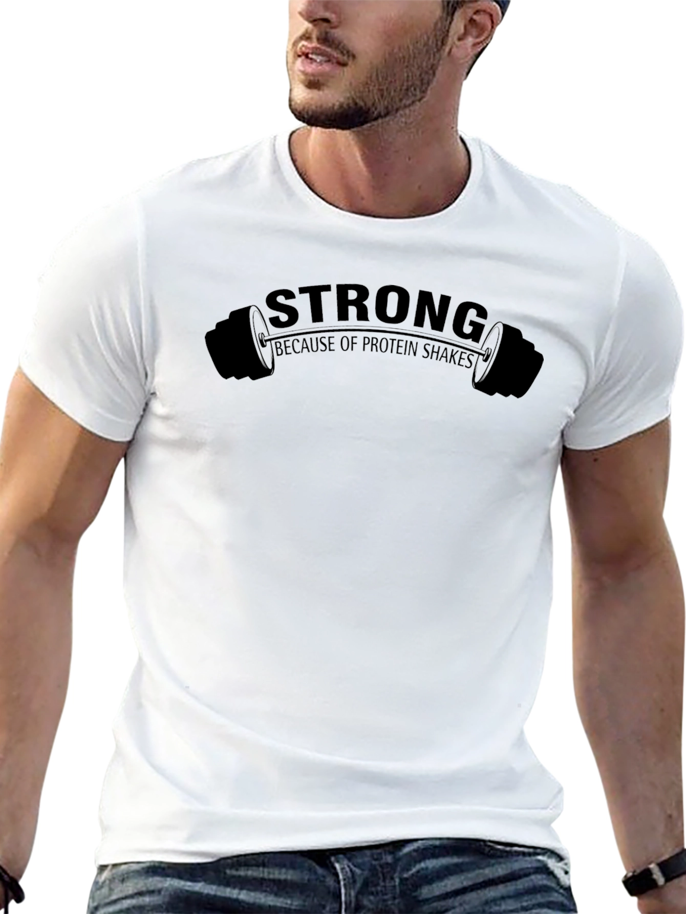 Strong Protein Shake Graphic Tee - Black