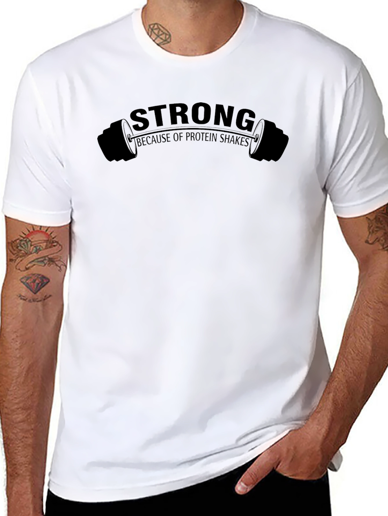 Strong Protein Shake Graphic Tee - Black