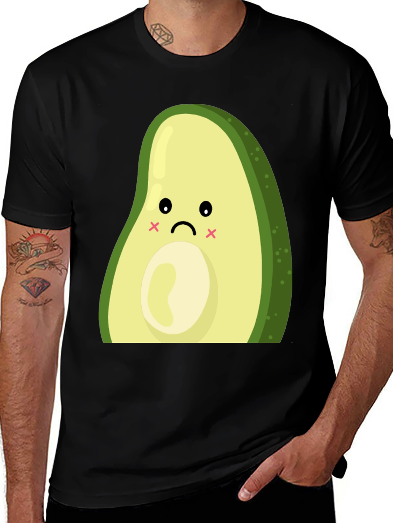 Sad Avocado Graphic T-Shirt - Cute and Unique