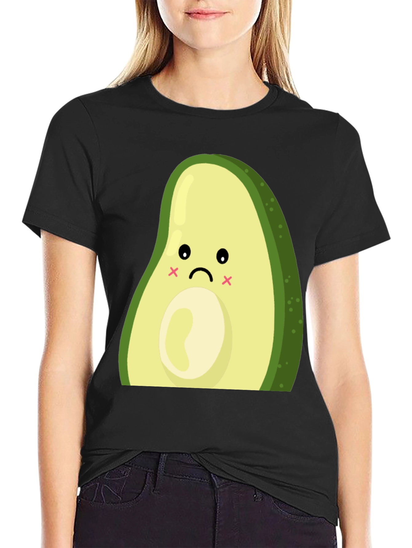 Sad Avocado Graphic T-Shirt - Cute and Unique