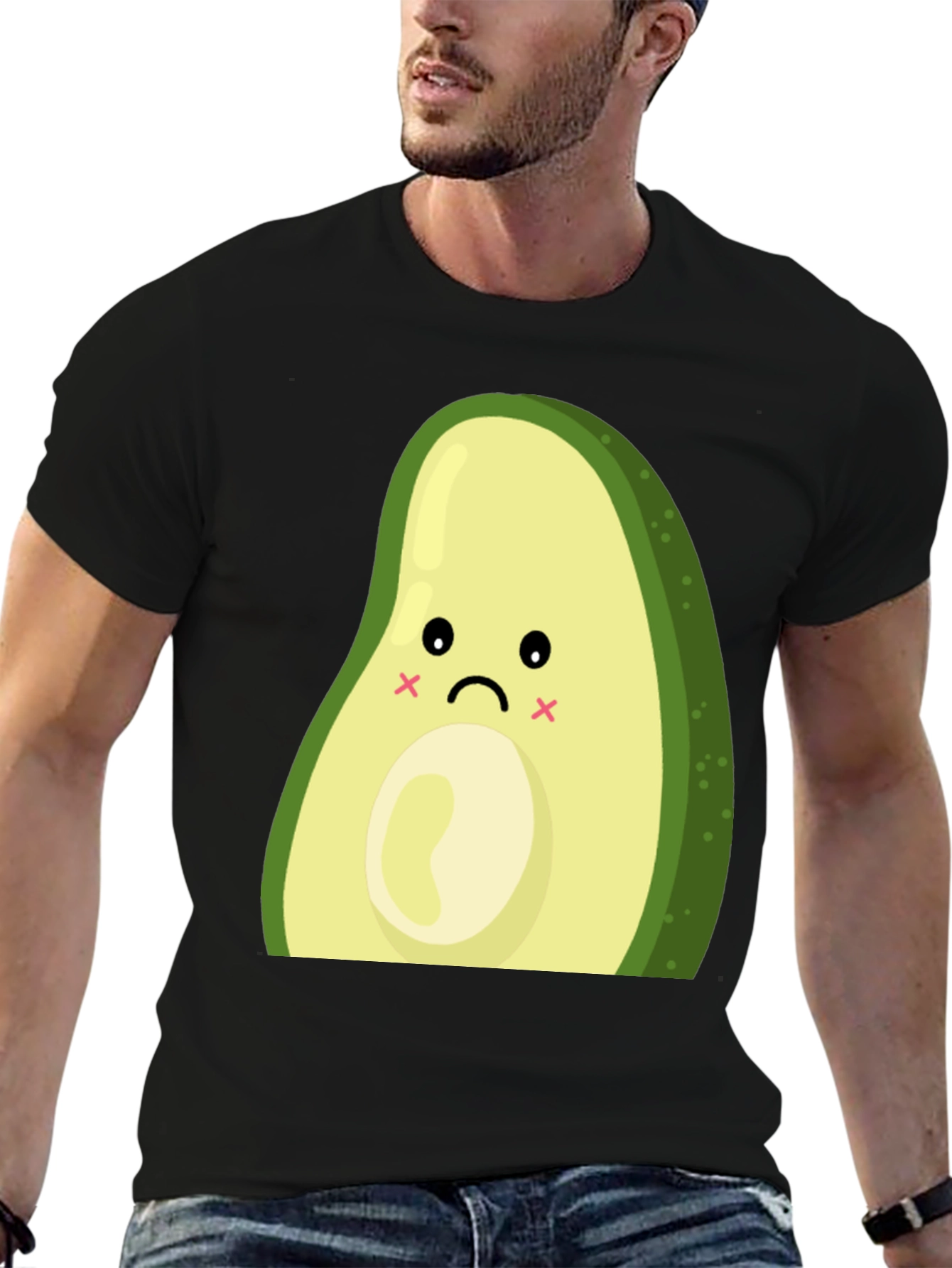 Sad Avocado Graphic T-Shirt - Cute and Unique