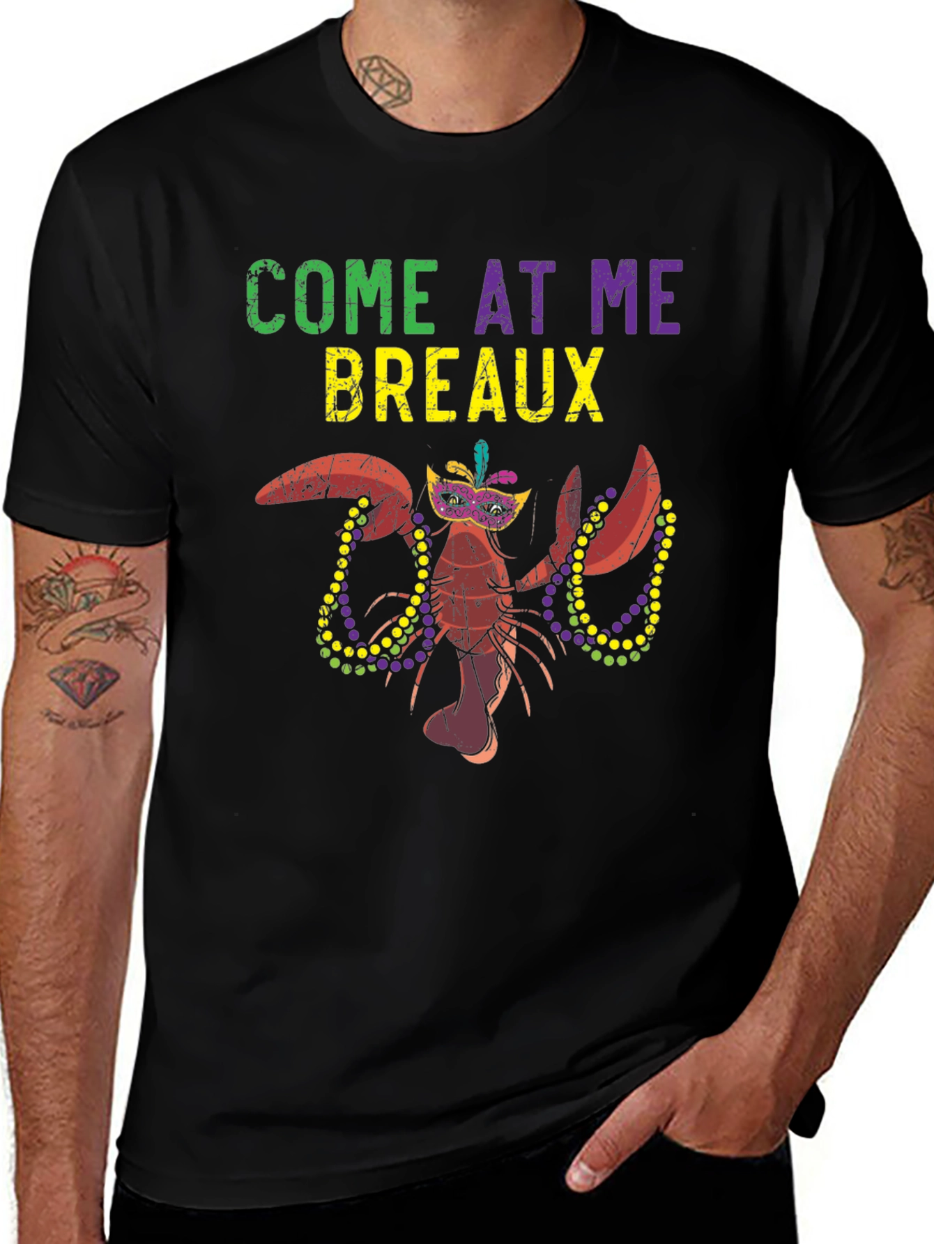 Mardi Gras Lobster T-Shirt - Come At Me Breaux!