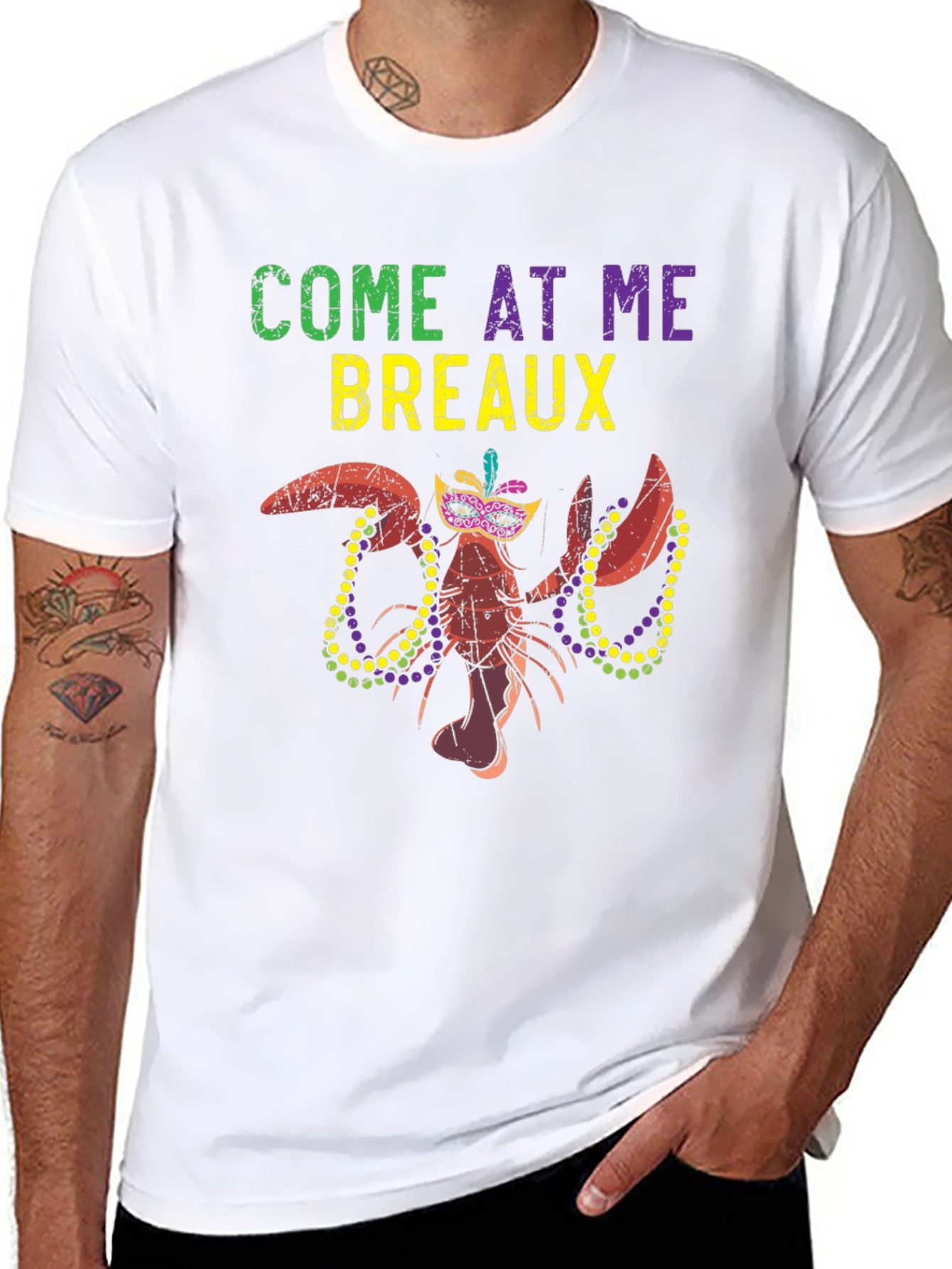 Mardi Gras Lobster T-Shirt - Come At Me Breaux!