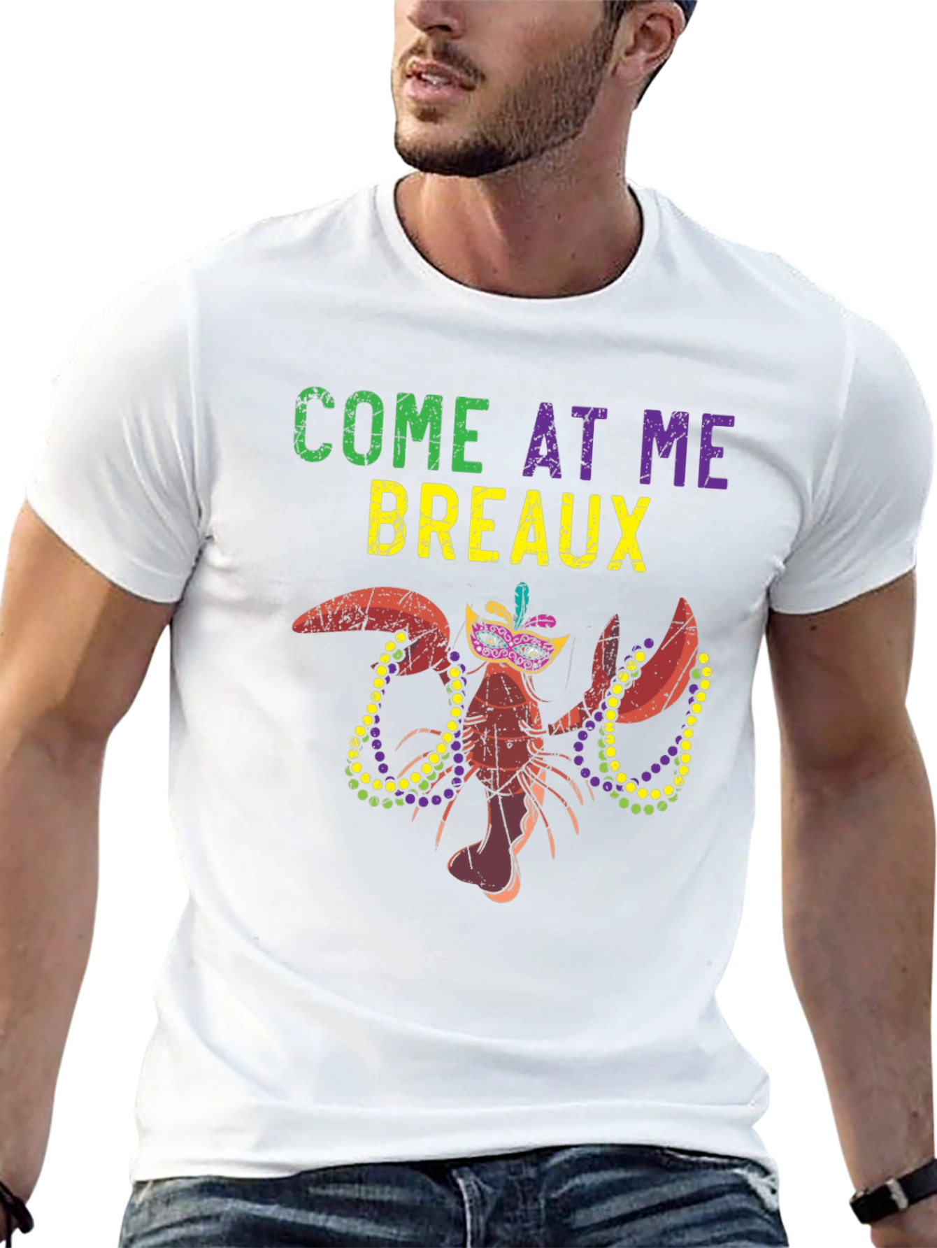 Mardi Gras Lobster T-Shirt - Come At Me Breaux!