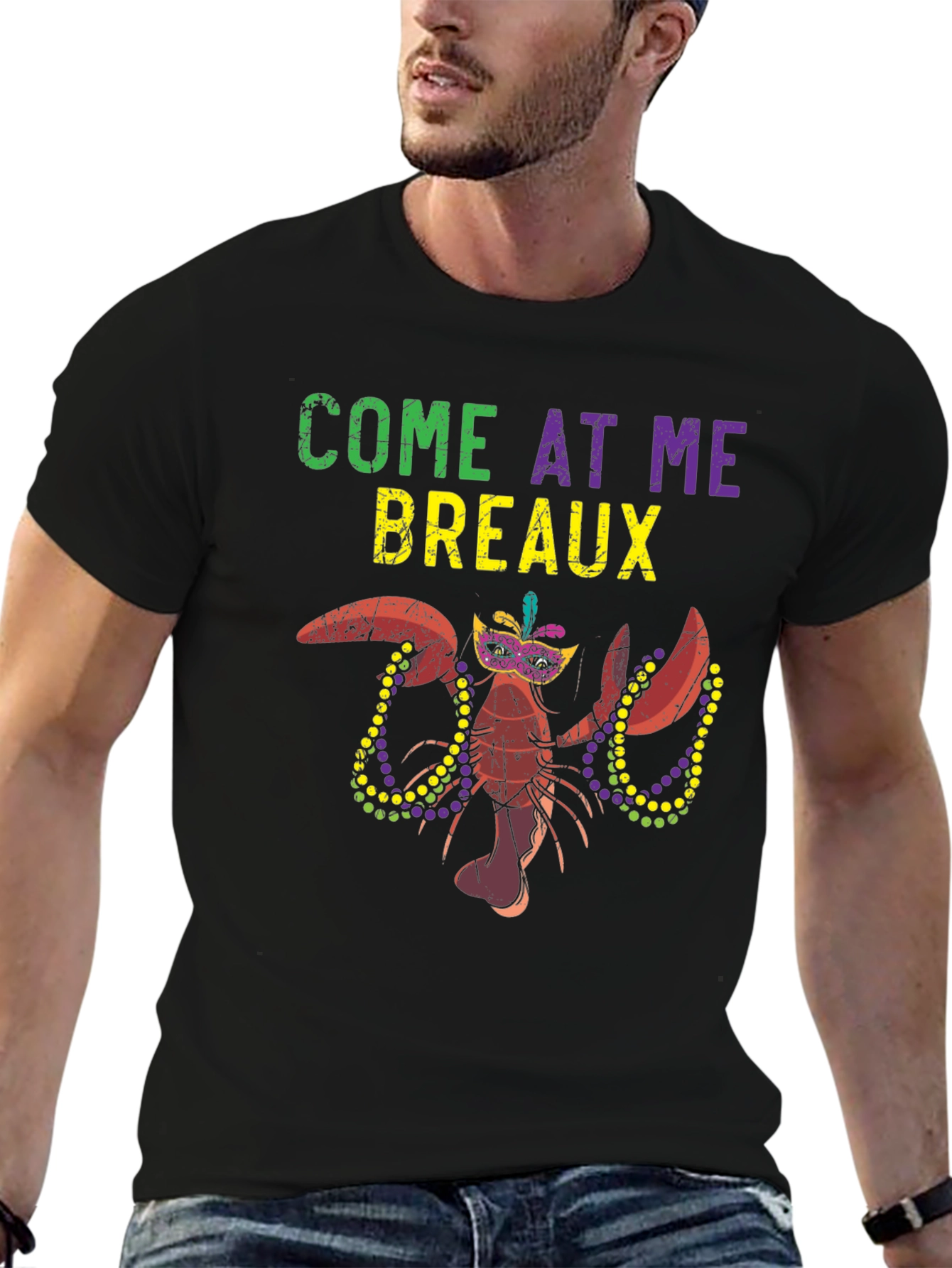 Mardi Gras Lobster T-Shirt - Come At Me Breaux!