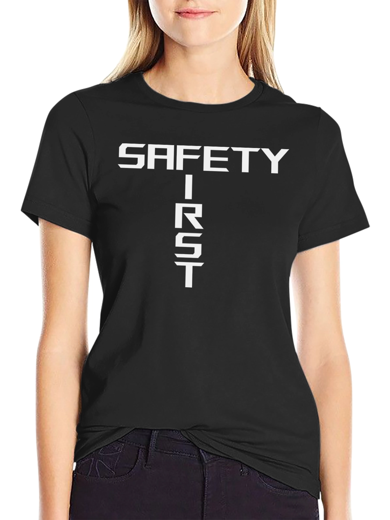 Safety First Graphic Black T-Shirt