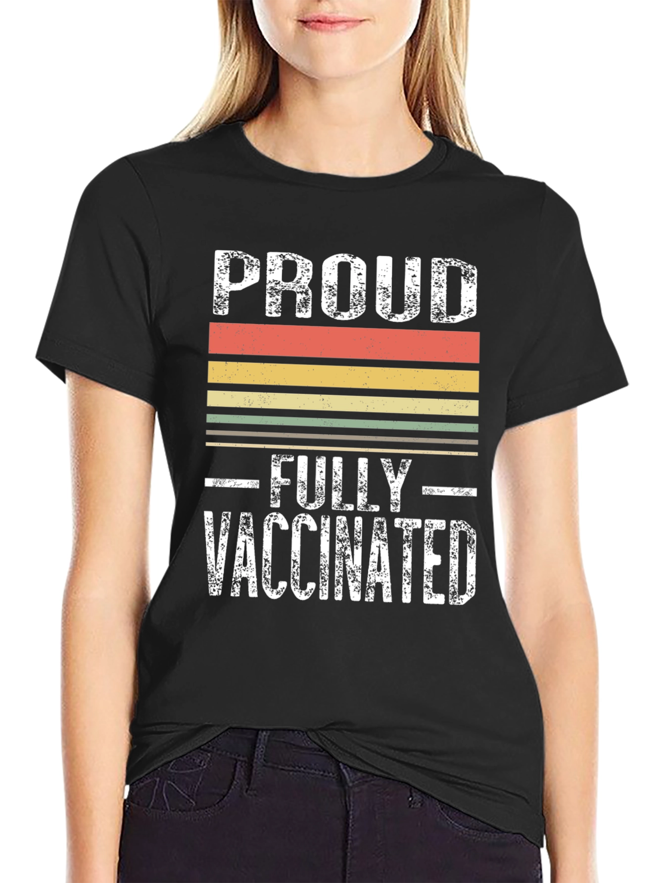 Proud Fully Vaccinated T-Shirt Retro Design
