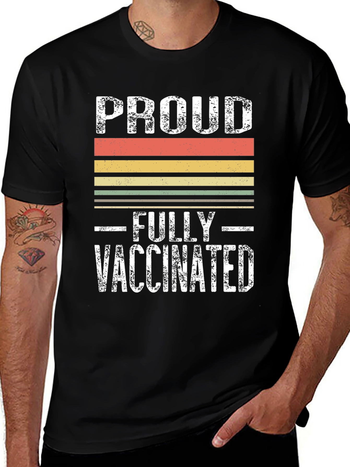 Proud Fully Vaccinated T-Shirt Retro Design