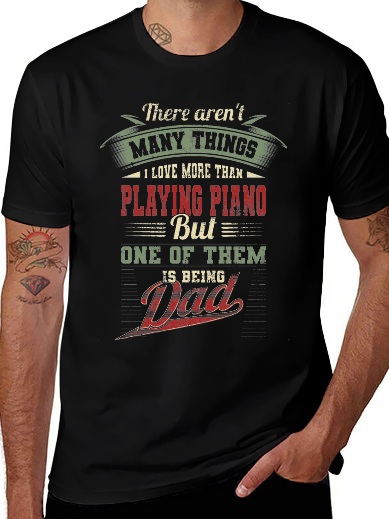 Piano Dad Graphic Tee - Musician Father T-Shirt