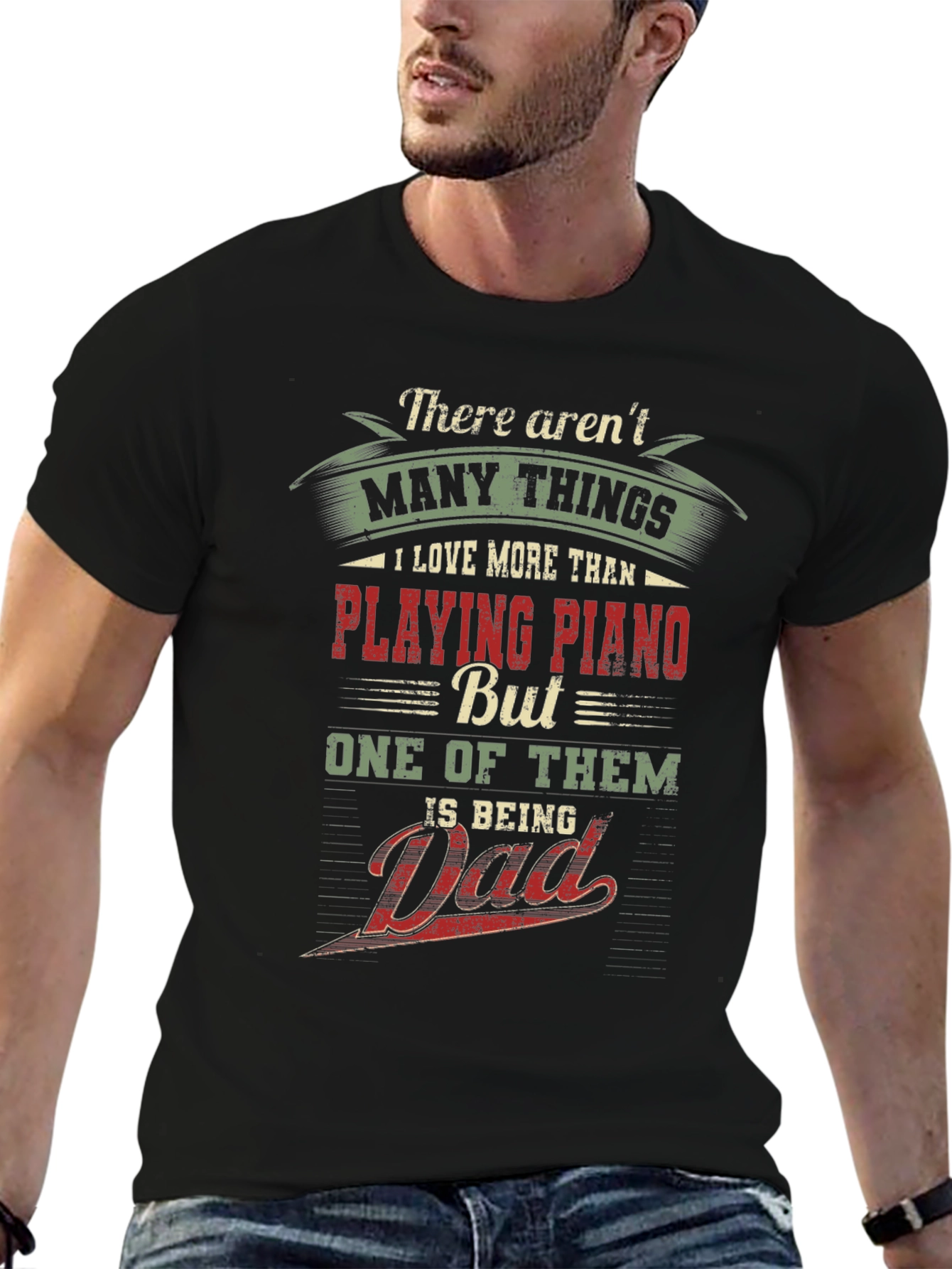 Piano Dad Graphic Tee - Musician Father T-Shirt