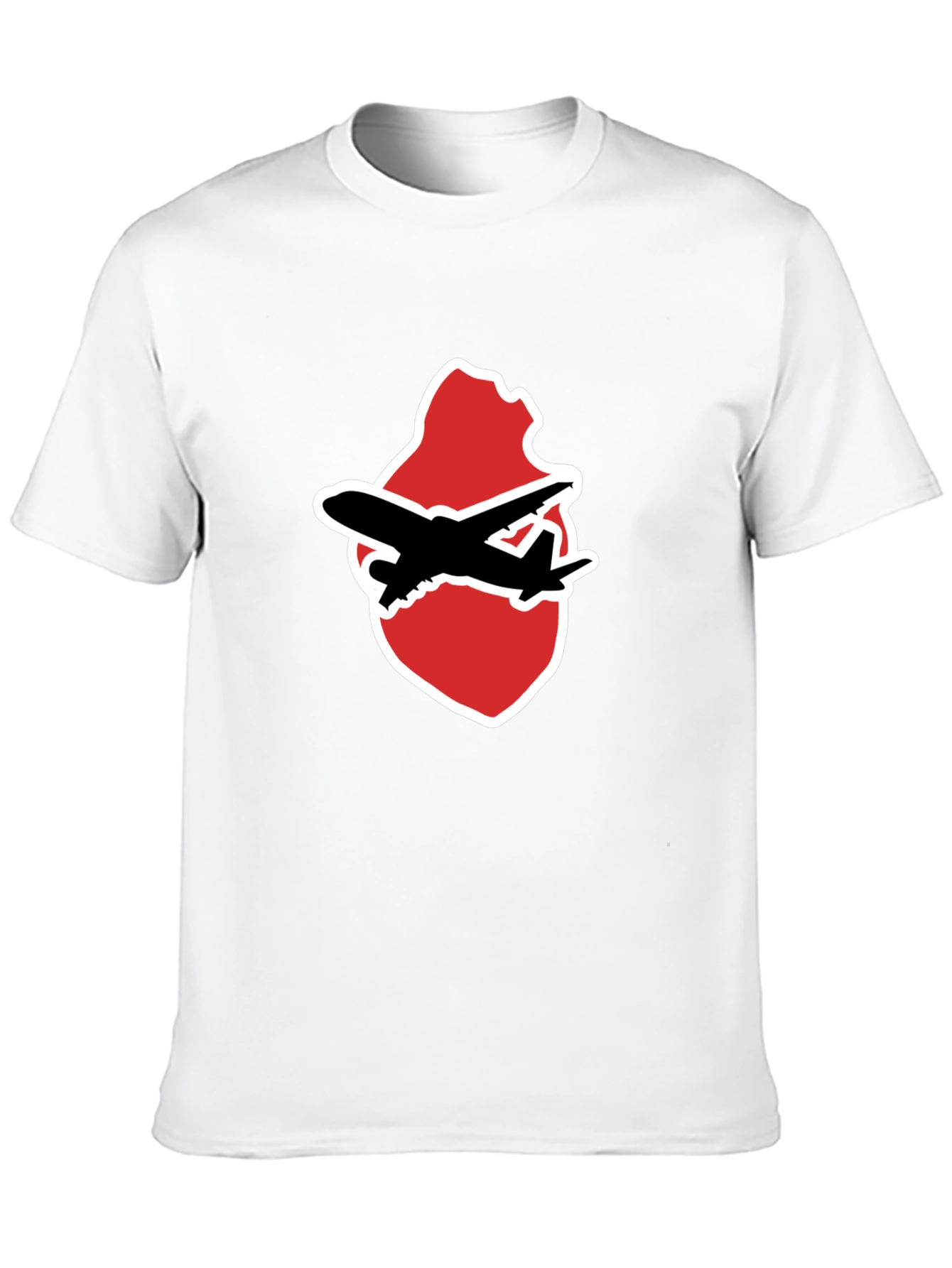 Airplane Heart Graphic Tee - Black Crew Neck Shirt
