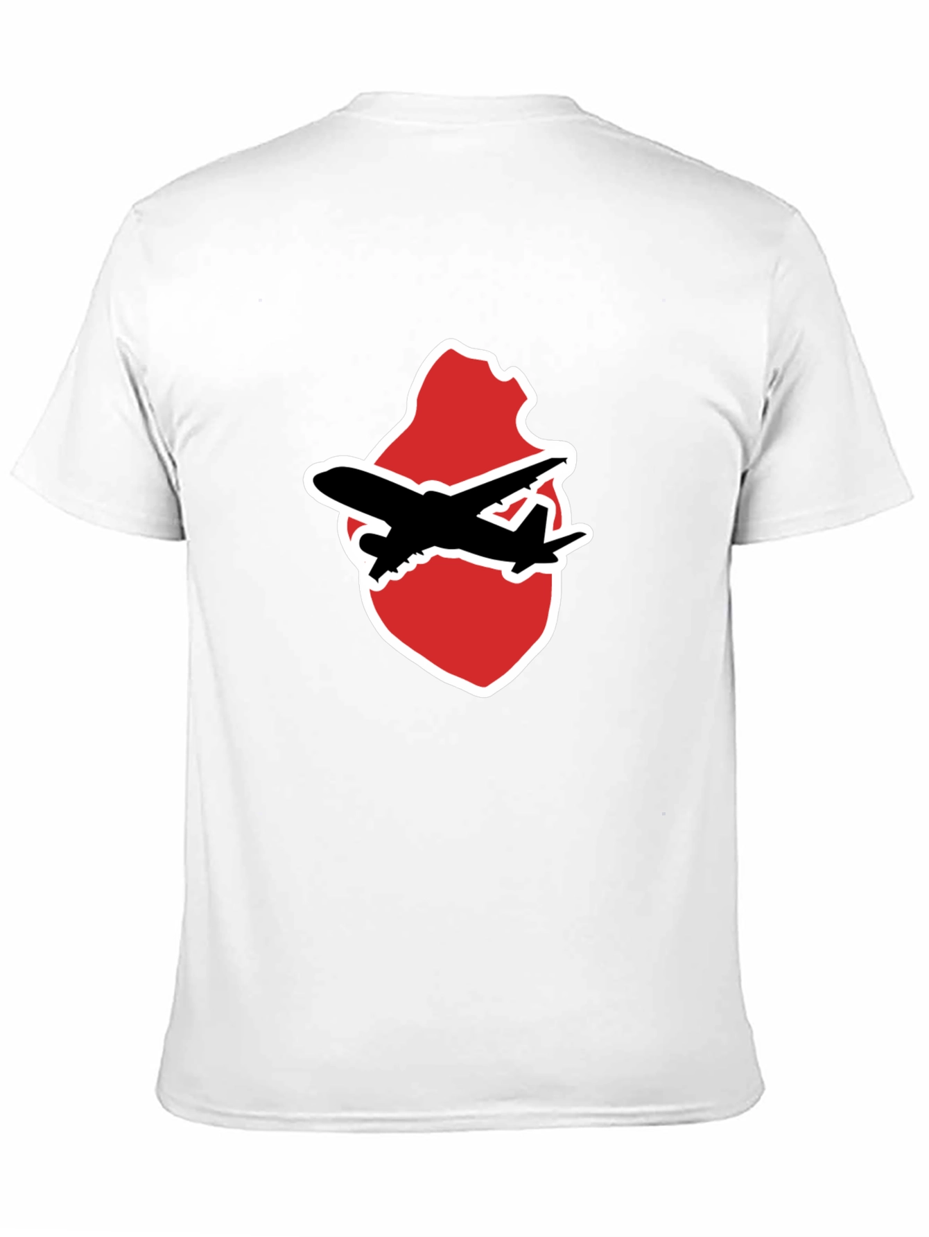 Airplane Heart Graphic Tee - Black Crew Neck Shirt