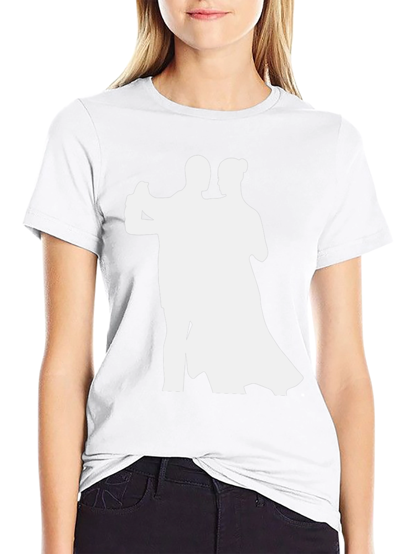 Dancing Couple Graphic Tee - Stylish Black T-Shirt