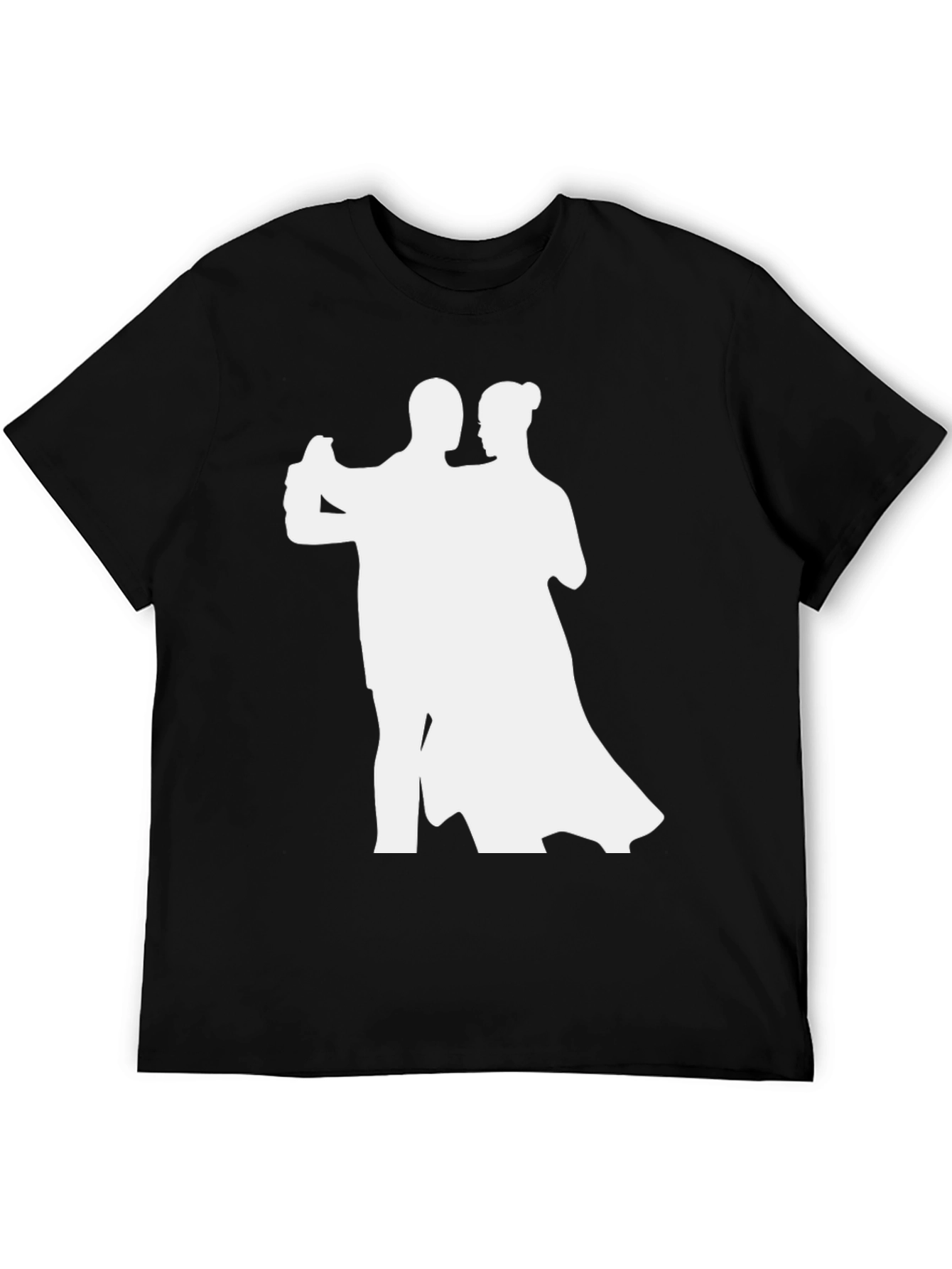 Dancing Couple Graphic Tee - Stylish Black T-Shirt