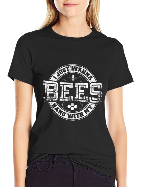 Bees Hang With My Bees T-Shirt Black Graphic Tee