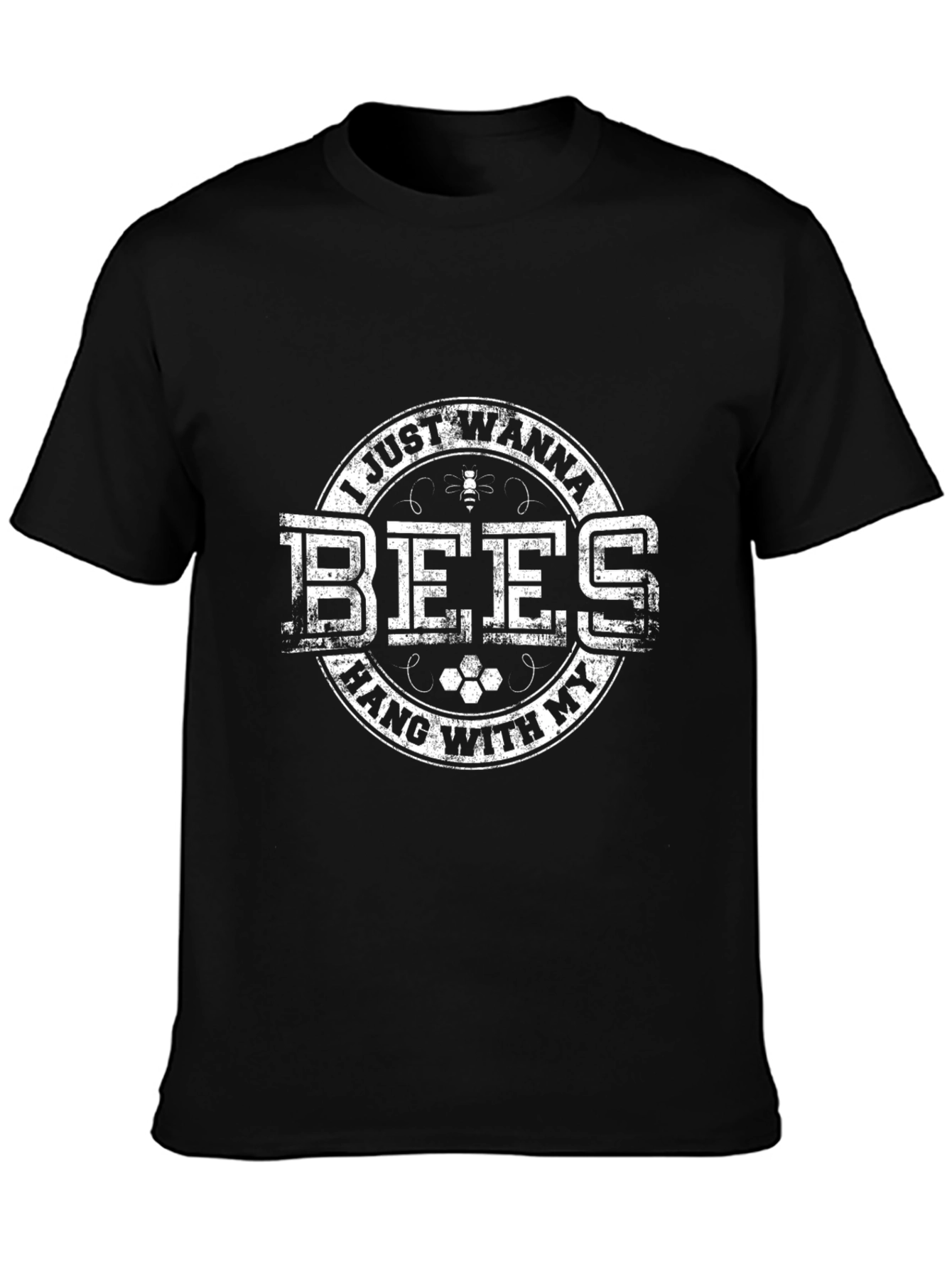 Bees Hang With My Bees T-Shirt Black Graphic Tee