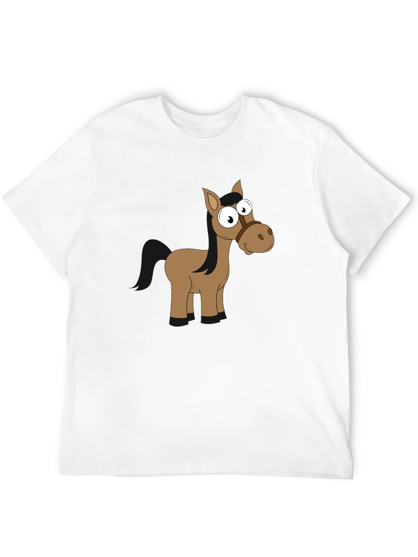 Funny Horse Graphic Black T-Shirt