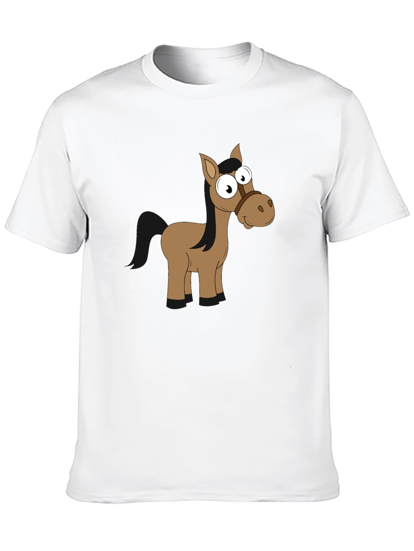 Funny Horse Graphic Black T-Shirt