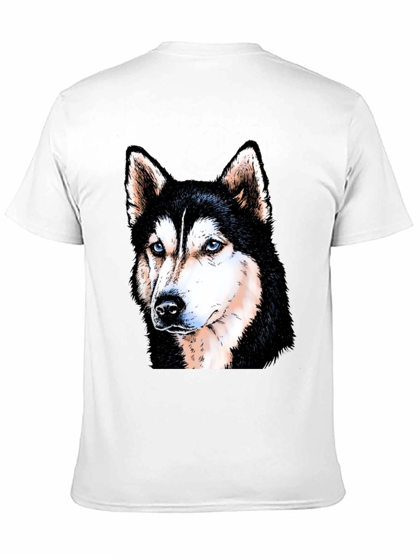 Husky Dog Graphic Print Black T-Shirt