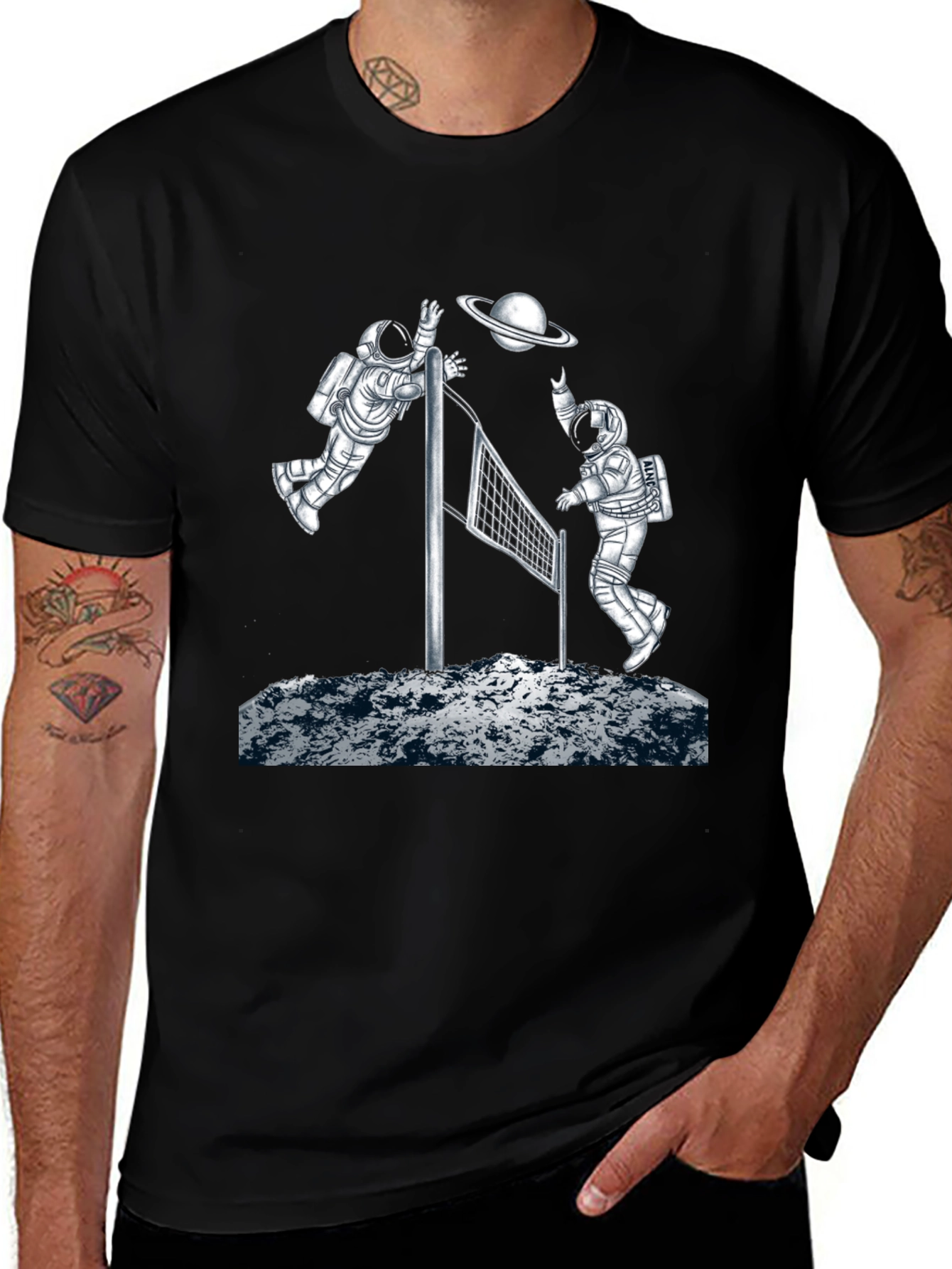 Astronaut Volleyball Graphic T-Shirt