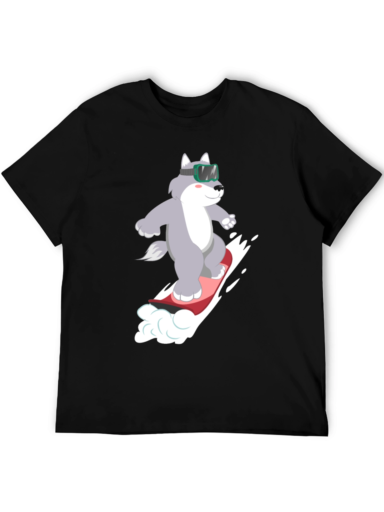 Wolf Snowboard T-Shirt - Fun Winter Design
