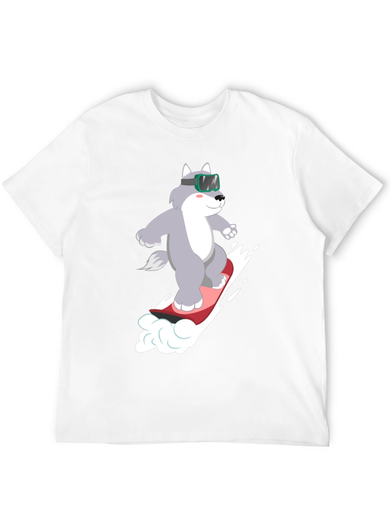 Wolf Snowboard T-Shirt - Fun Winter Design