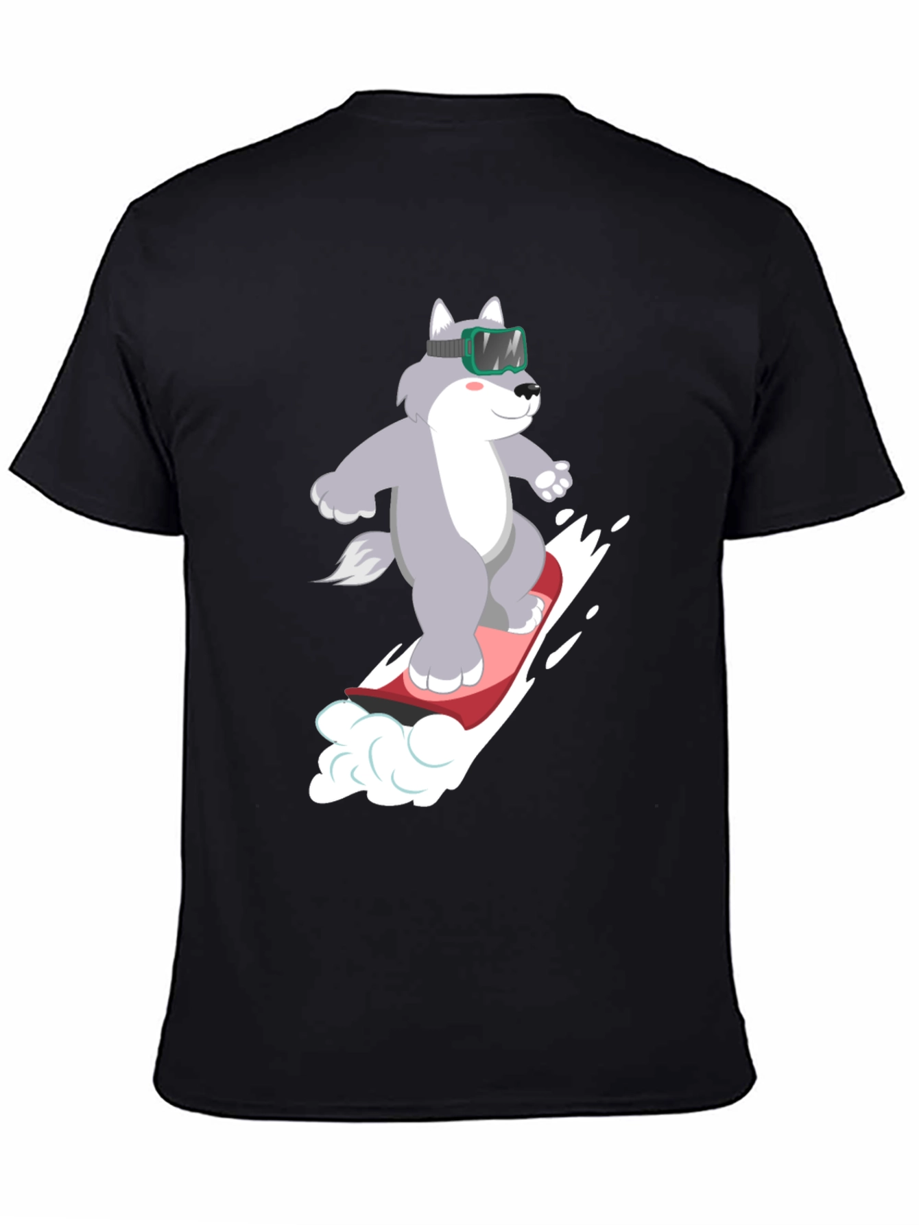 Wolf Snowboard T-Shirt - Fun Winter Design