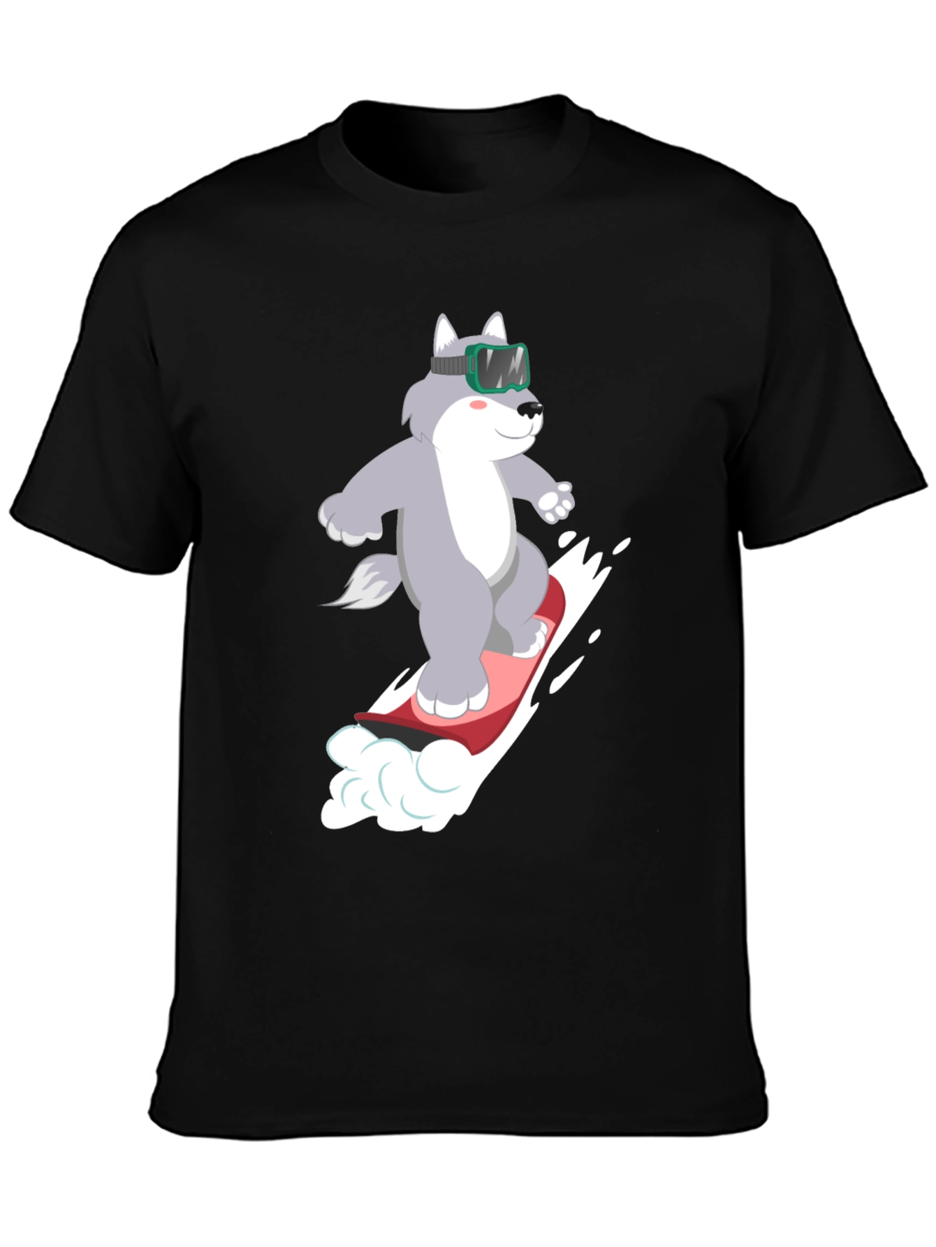 Wolf Snowboard T-Shirt - Fun Winter Design