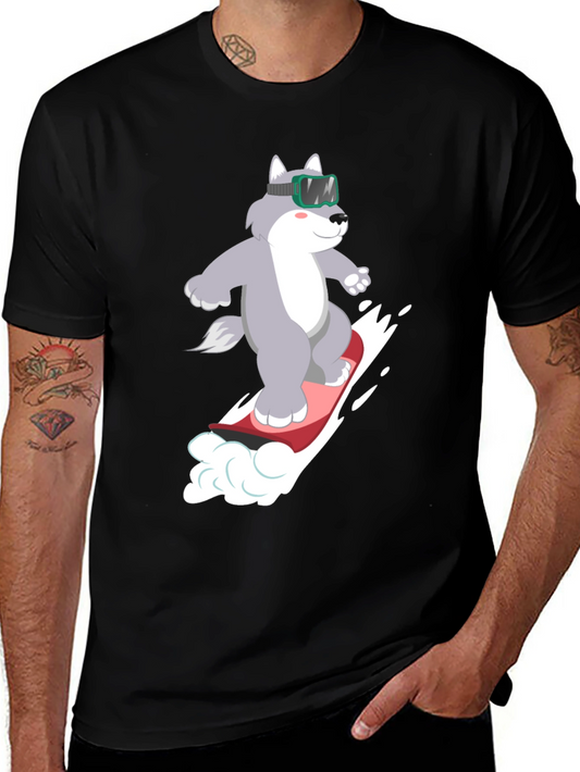 Wolf Snowboard T-Shirt - Fun Winter Design