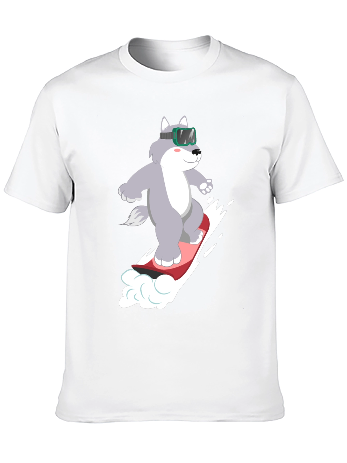 Wolf Snowboard T-Shirt - Fun Winter Design
