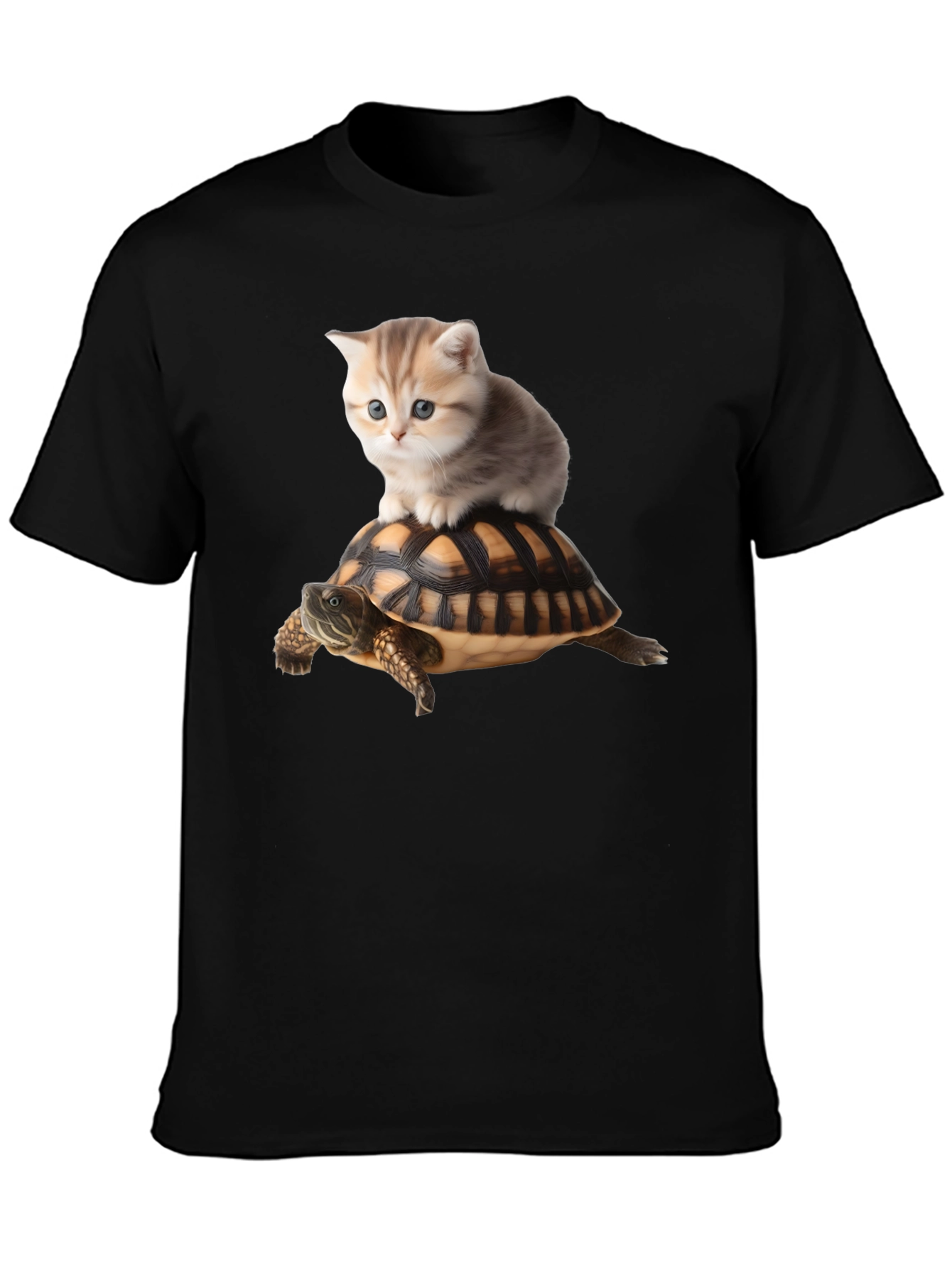 Cat Riding Turtle T-Shirt