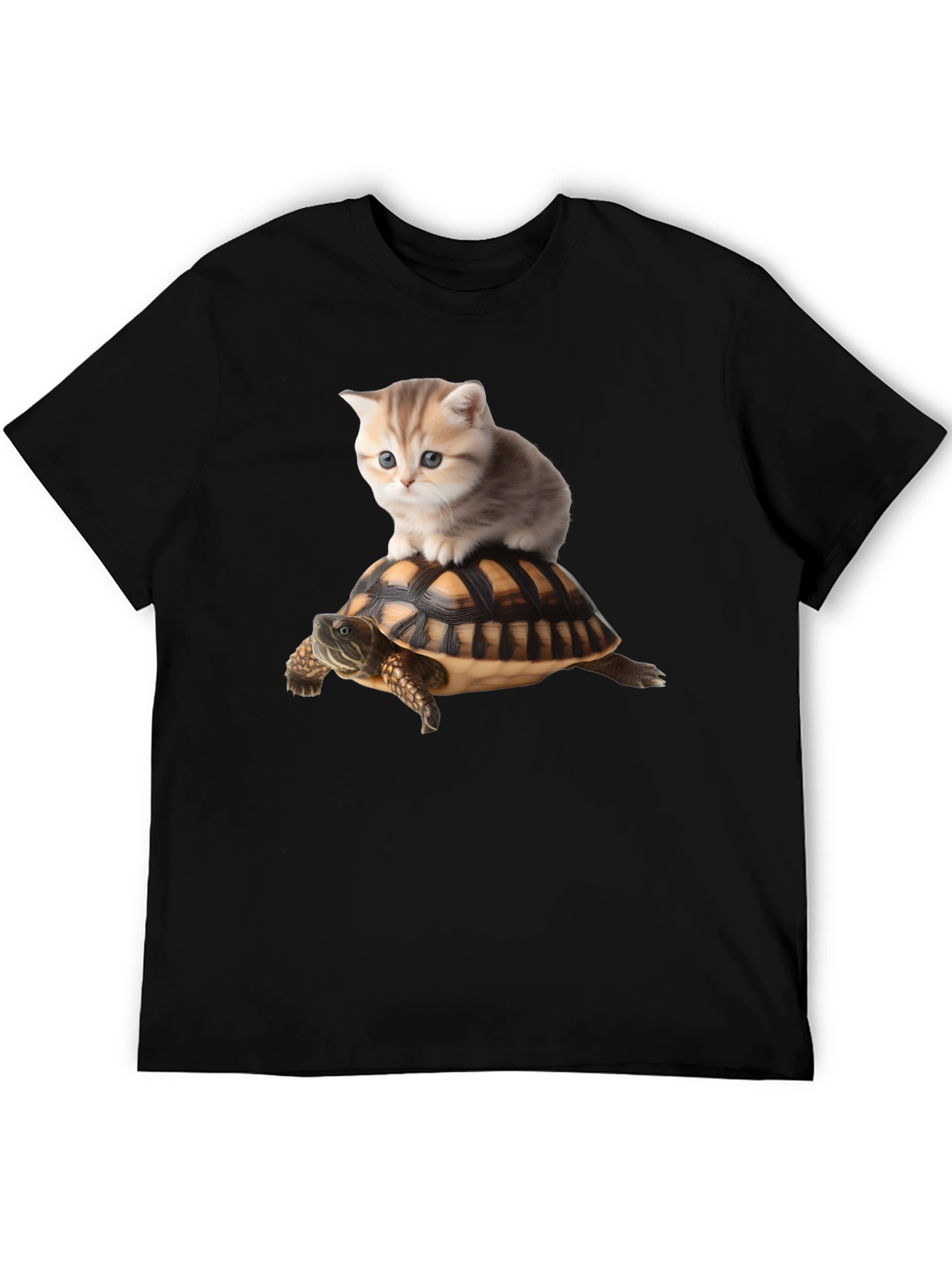 Cat Riding Turtle T-Shirt