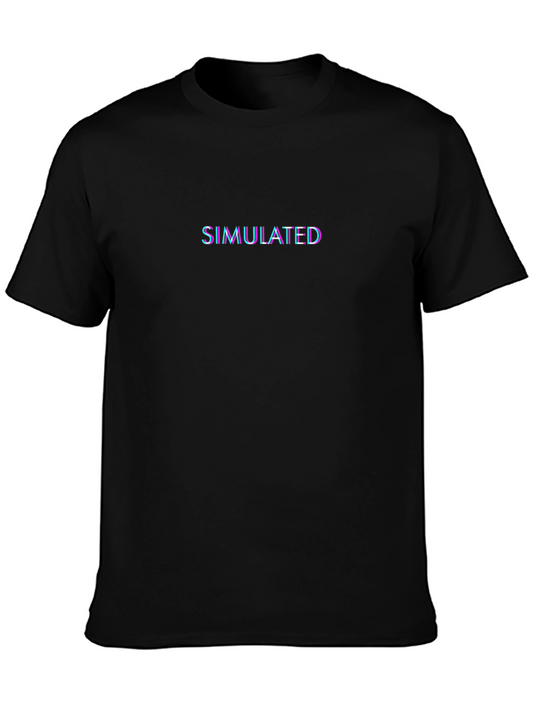 Simulated Glitch Effect Black T-Shirt