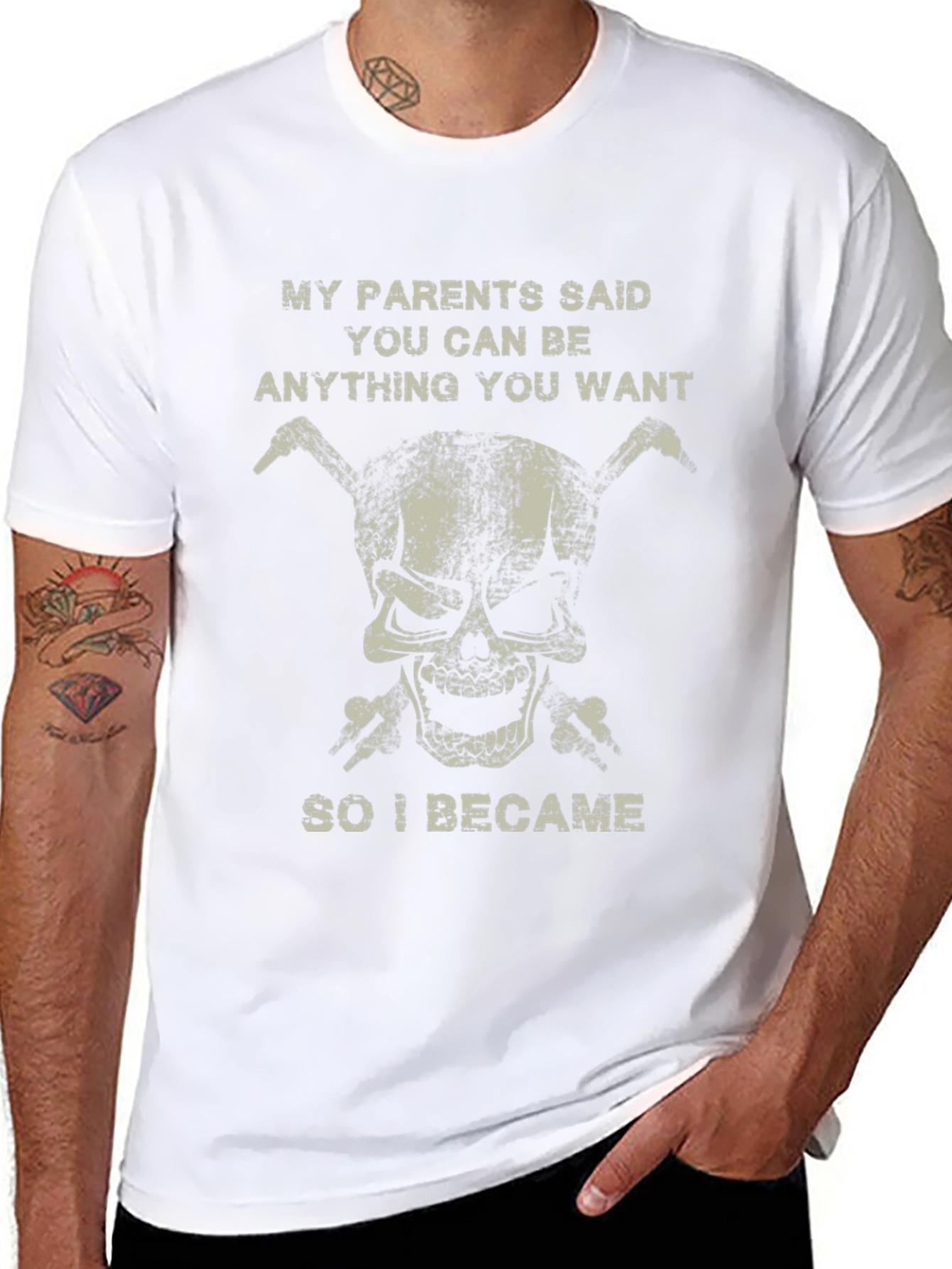 Funny Skull T-Shirt - Be Anything You Want!