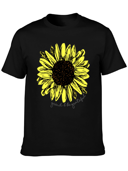 Sunflower Grind & Be Grateful Graphic T-Shirt