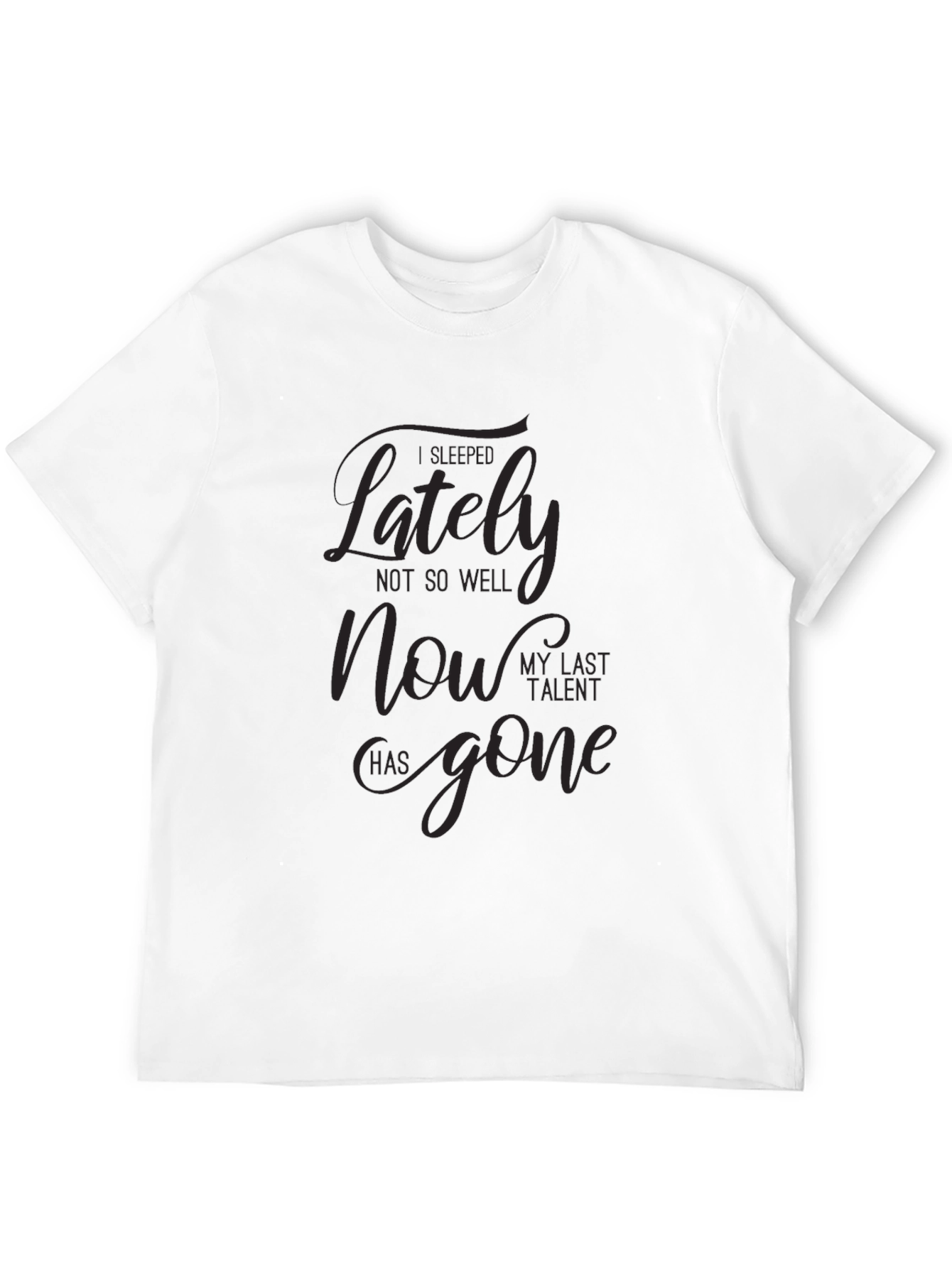 Mens I Fall Asleep Lately Graphic T-Shirt - Black