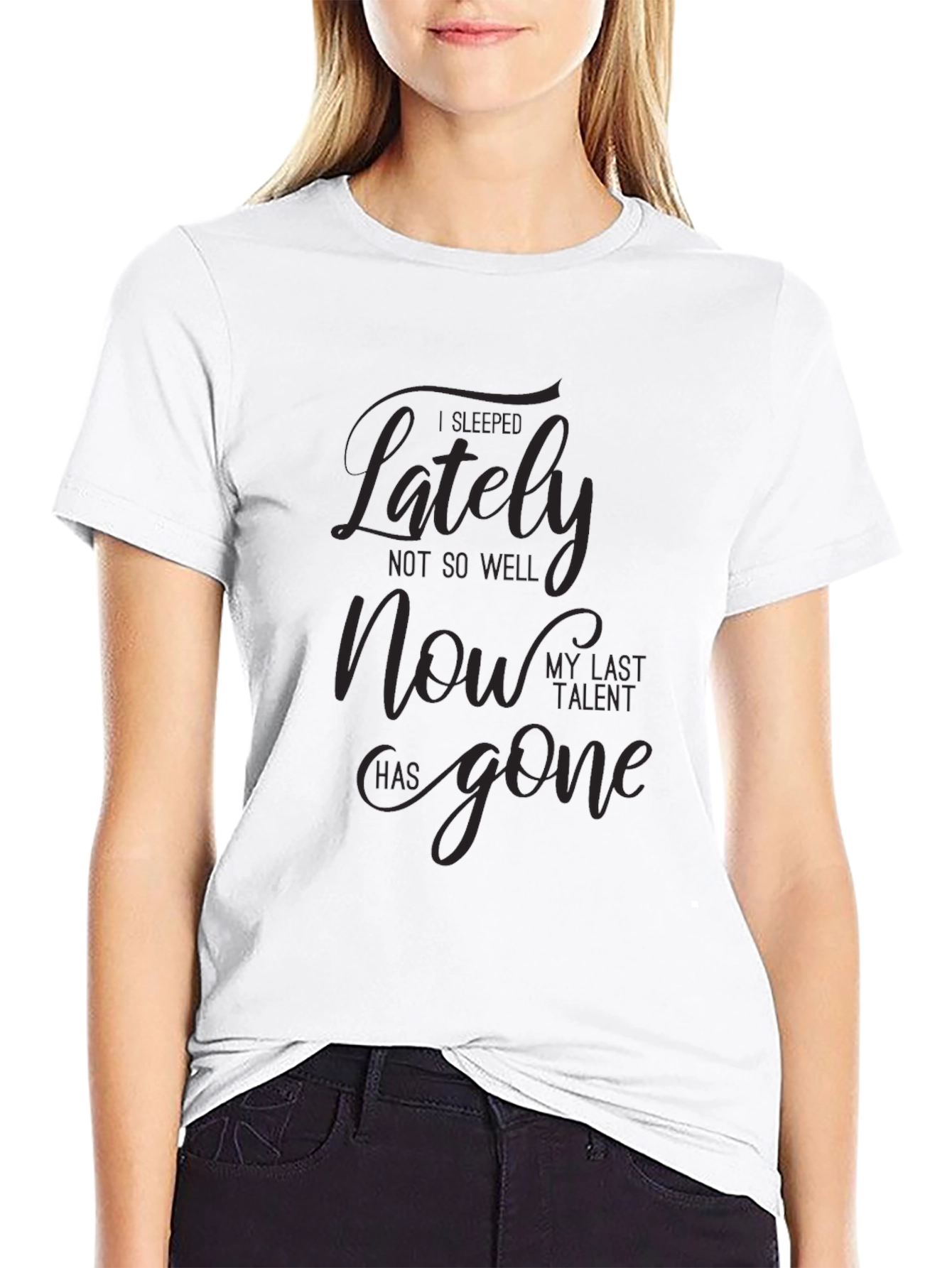 Mens I Fall Asleep Lately Graphic T-Shirt - Black