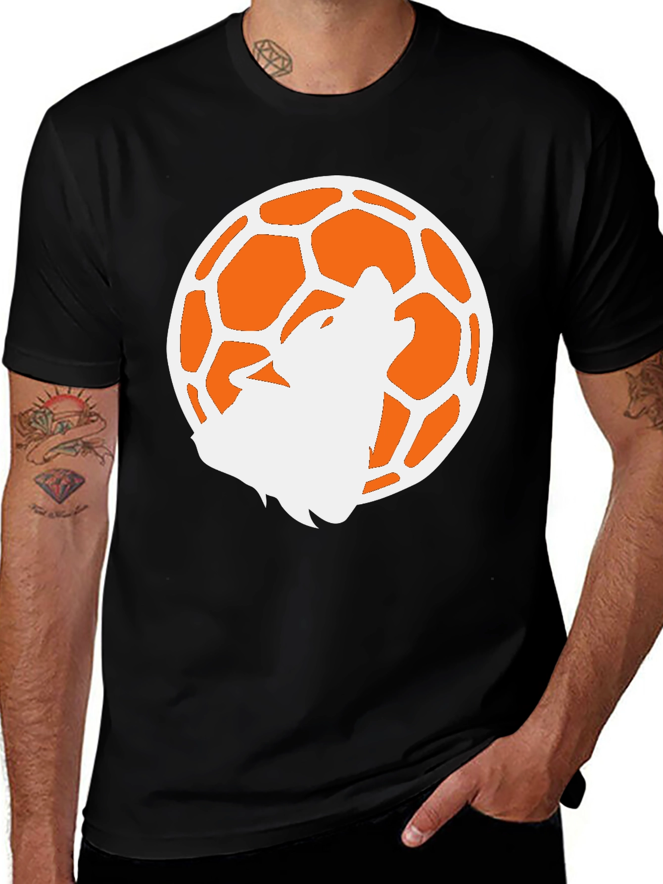 Wolf Moon Soccer Black T-Shirt