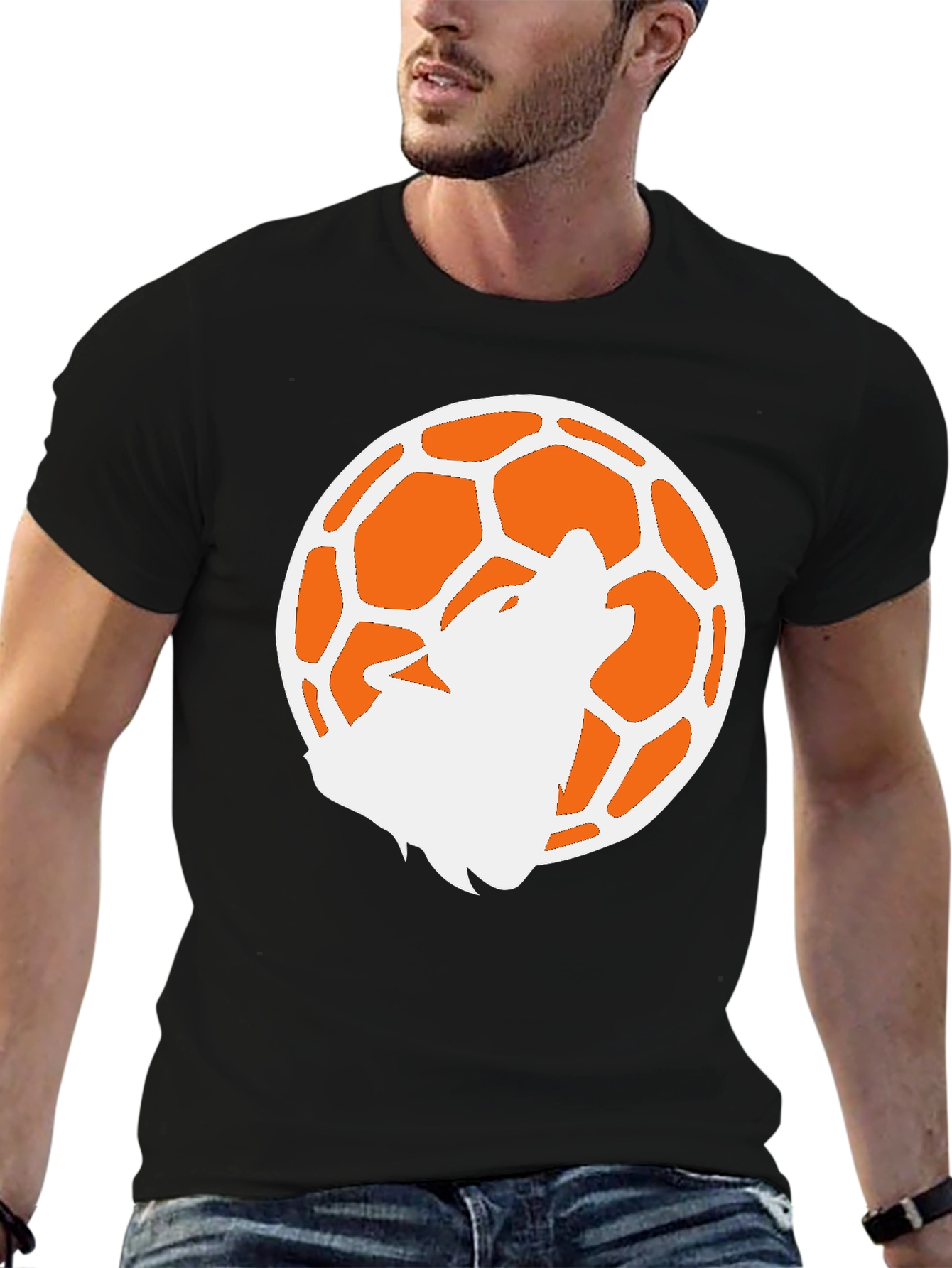 Wolf Moon Soccer Black T-Shirt
