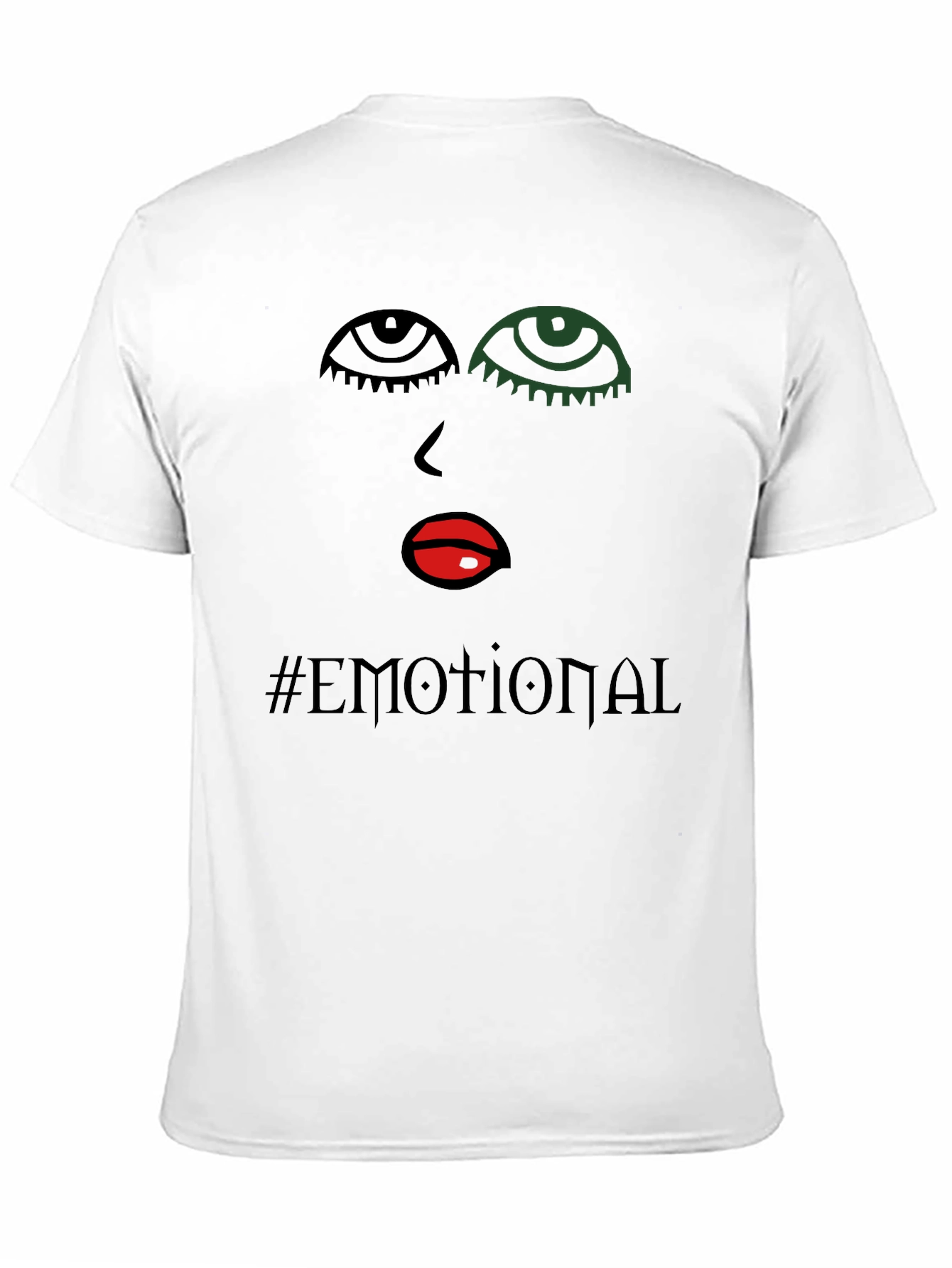 Emotional Graphic Print Black T-Shirt
