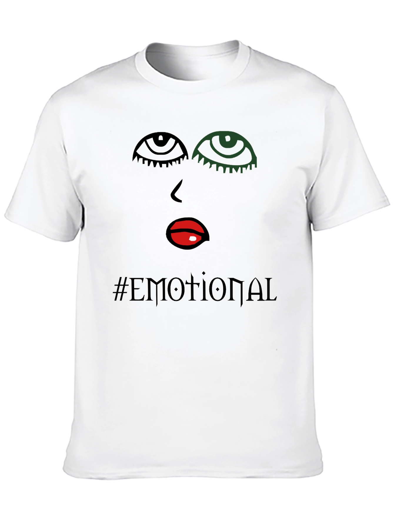 Emotional Graphic Print Black T-Shirt